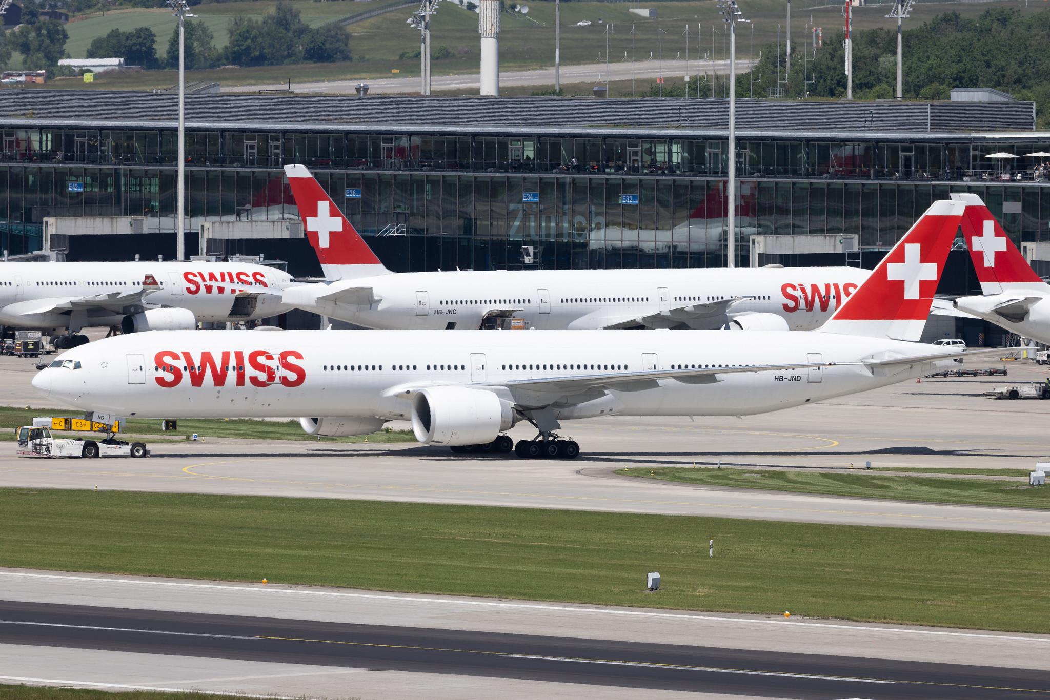 Flughafen Zürich: Swiss (LX / SWR) | Boeing 777-3DE(ER) B77W | HB-JND | MSN 44585
