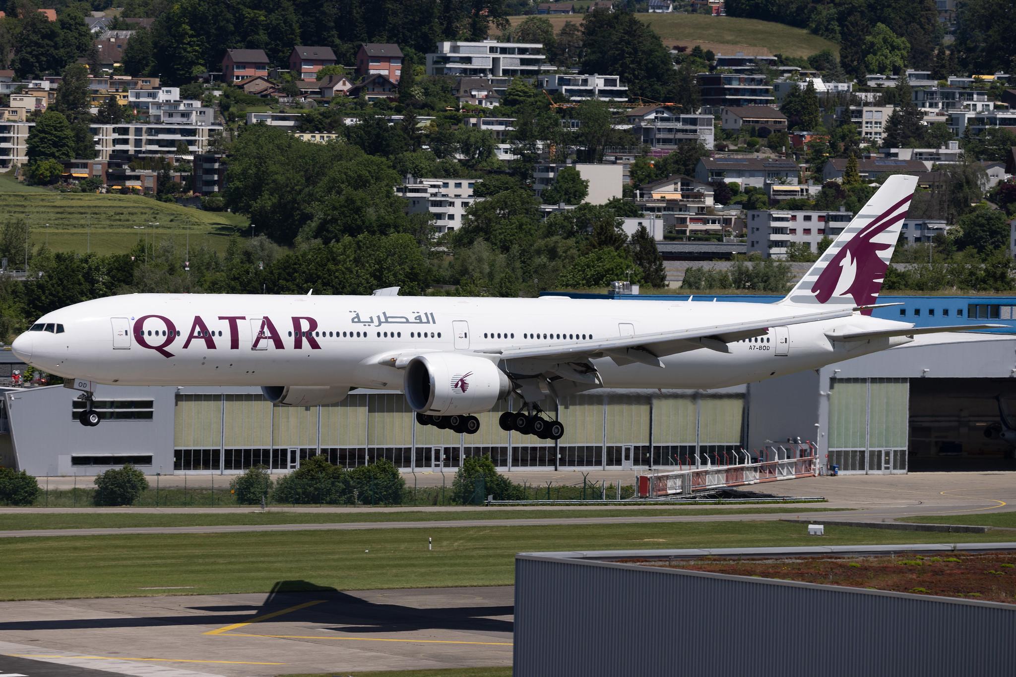 Flughafen Zürich: Qatar Airways (QR / QTR) | Boeing 777-367(ER) B77W | A7-BOD | MSN 36165