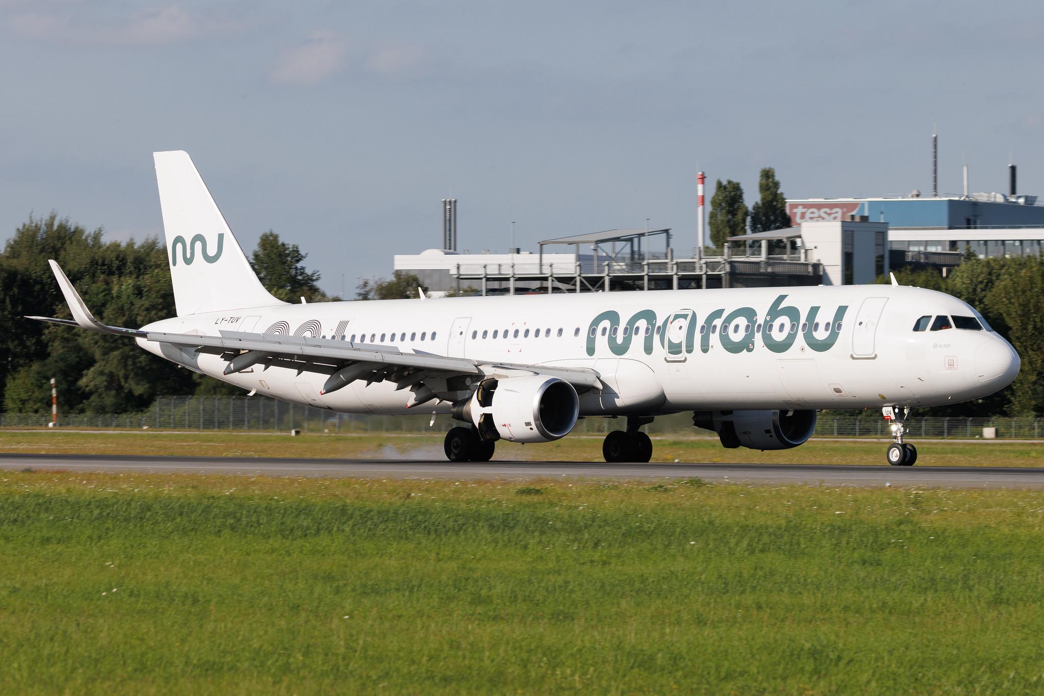Hamburg Airport: Marabu (DI / MBU) | Operator: Heston Airlines | Airbus A321-211 A321 | LY-TUV | MSN 06767