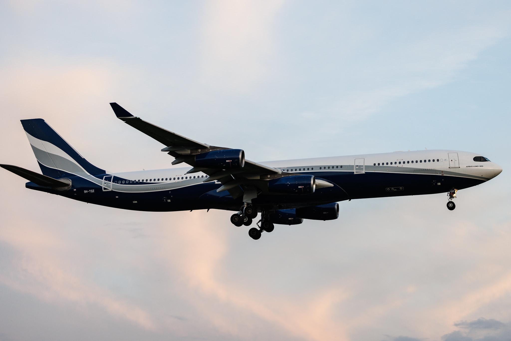 Hamburg Airport: Hi Fly (5K / HFY) | Operator: Hi Fly Malta | Airbus A340-313 A343 | 9H-TQZ | MSN 0202