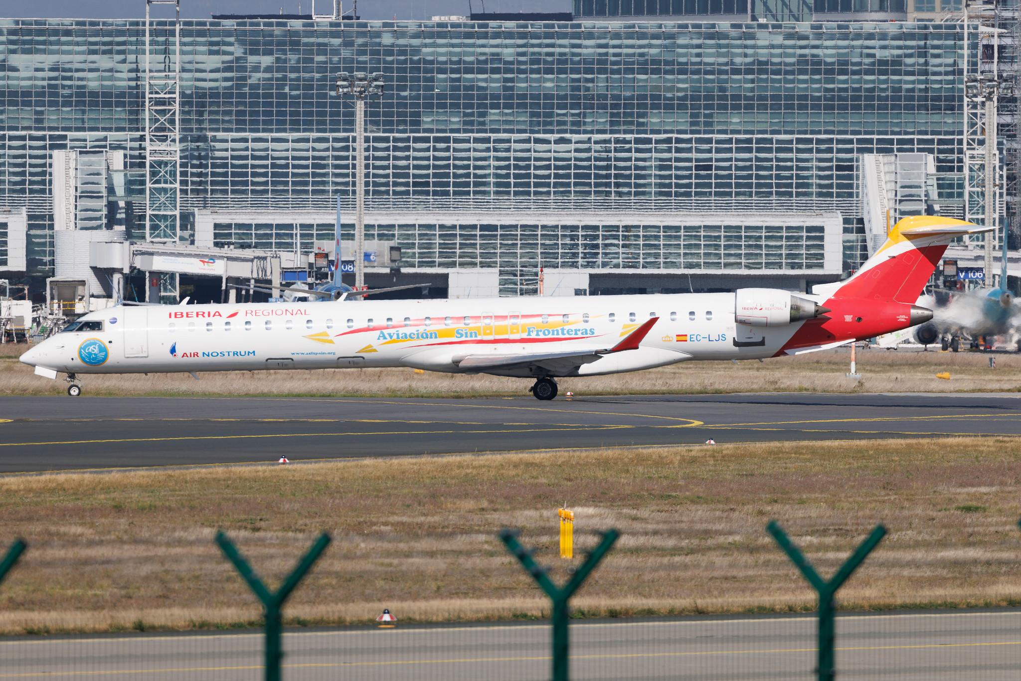 Frankfurt Airport: Iberia Regional (IB / IBE) | Livery: Aviacion Sin Fronteras Livery | Operator: Air Nostrum | CRJX | EC-LJS | MSN 19002