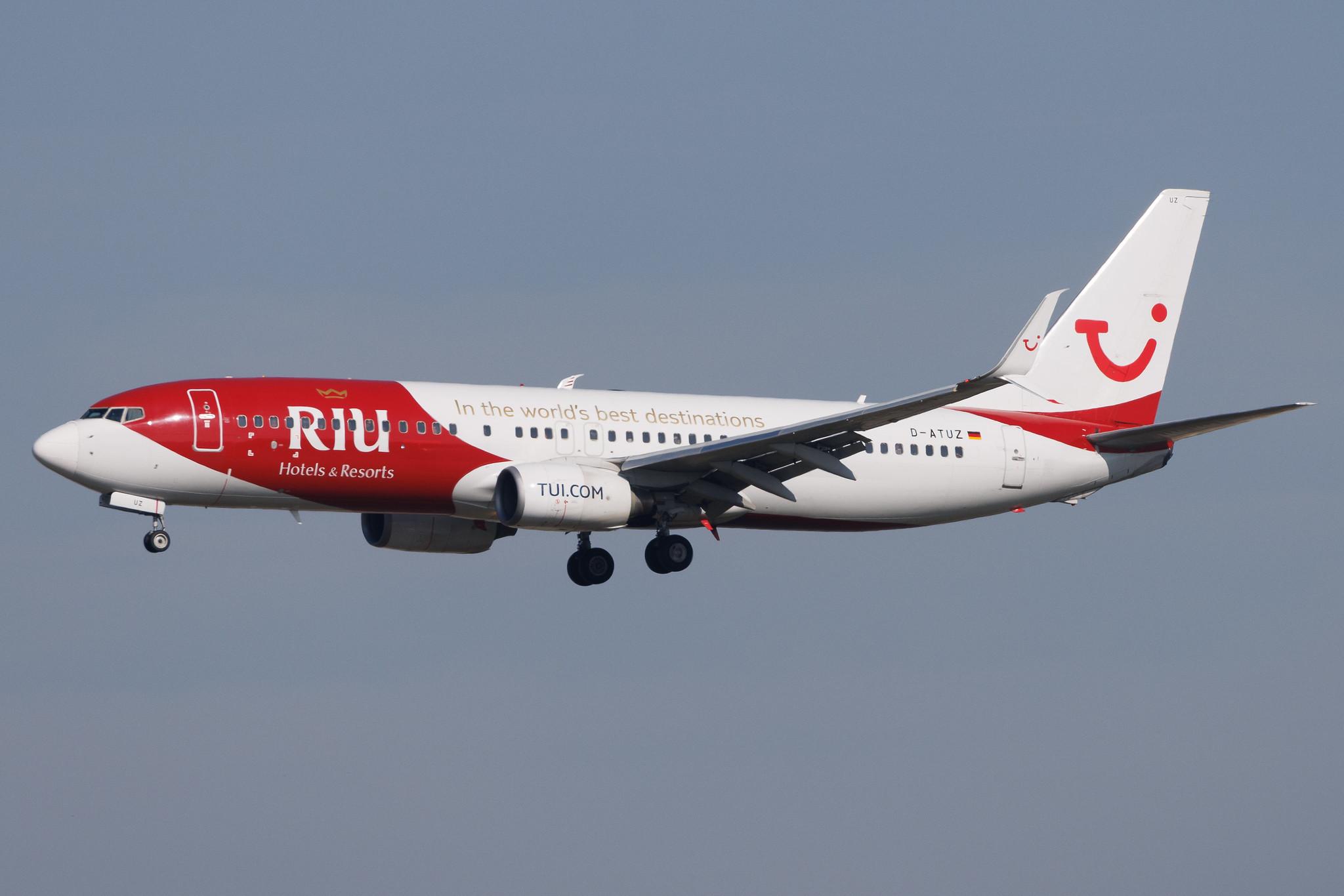 Frankfurt Airport: TUI (X3 / TUI) | Livery: RIU Hotels & Resorts Livery | Operator: TUI fly | Boeing 737-8K5 B738 | D-ATUZ | MSN 34691