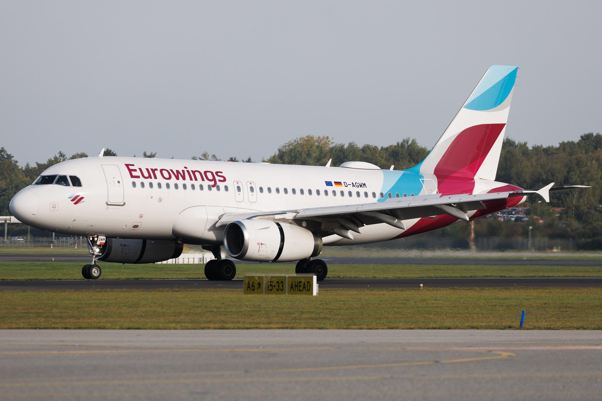 Hamburg Airport: Eurowings (EW / EWG) | Airbus A319-132 A319 | D-AGWM | MSN 3839