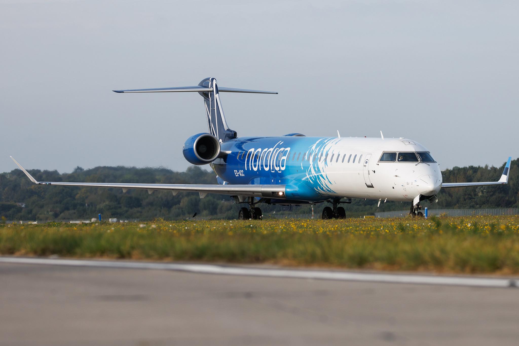Hamburg Airport: Nordica (ND / NDA) | Operator: Xfly | Mitsubishi CRJ-900ER CRJ9 | ES-ACC | MSN 15262