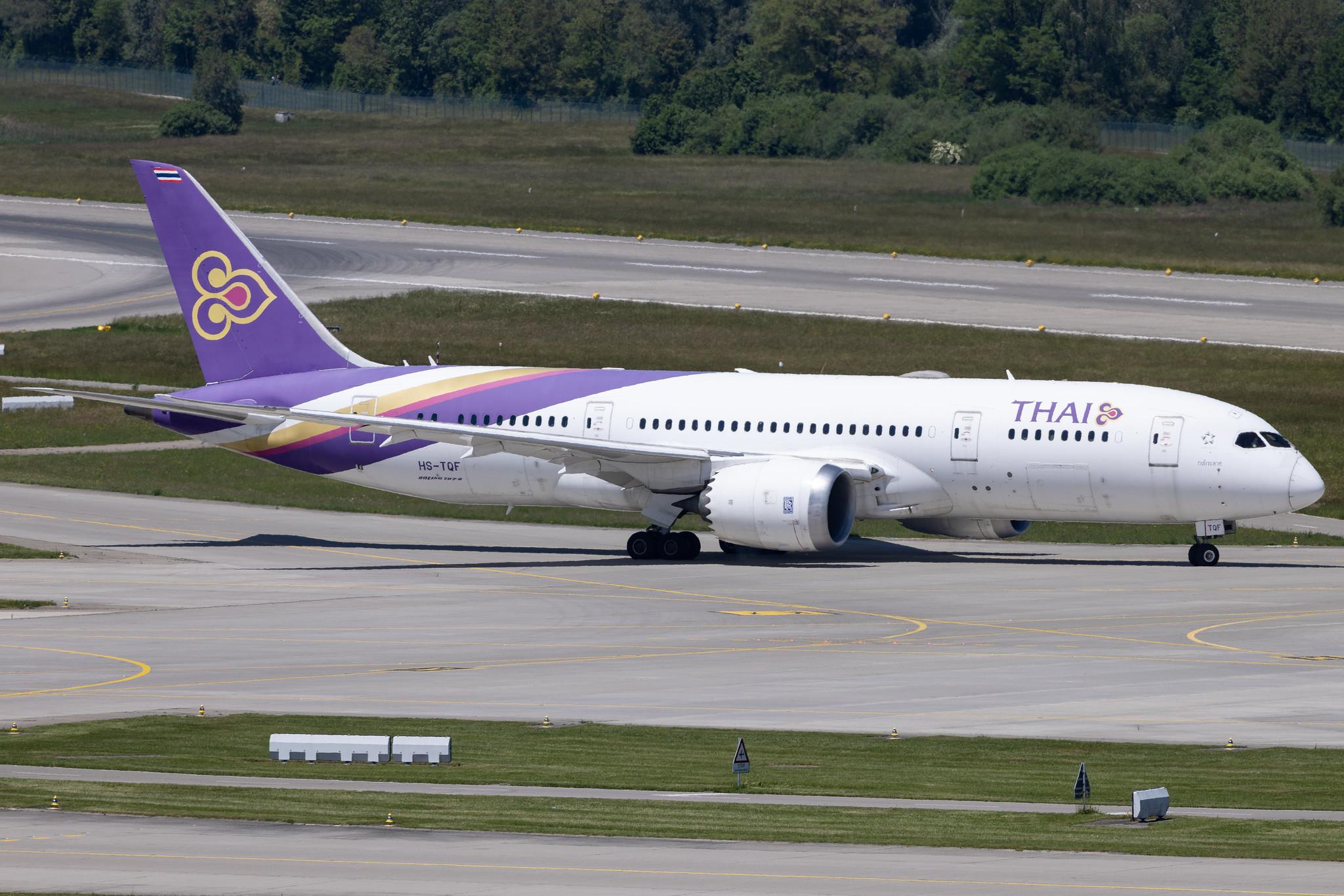 Flughafen Zürich: Thai Airways (TG / THA) | Boeing 787-8 Dreamliner B788 | HS-TQF | MSN 38759
