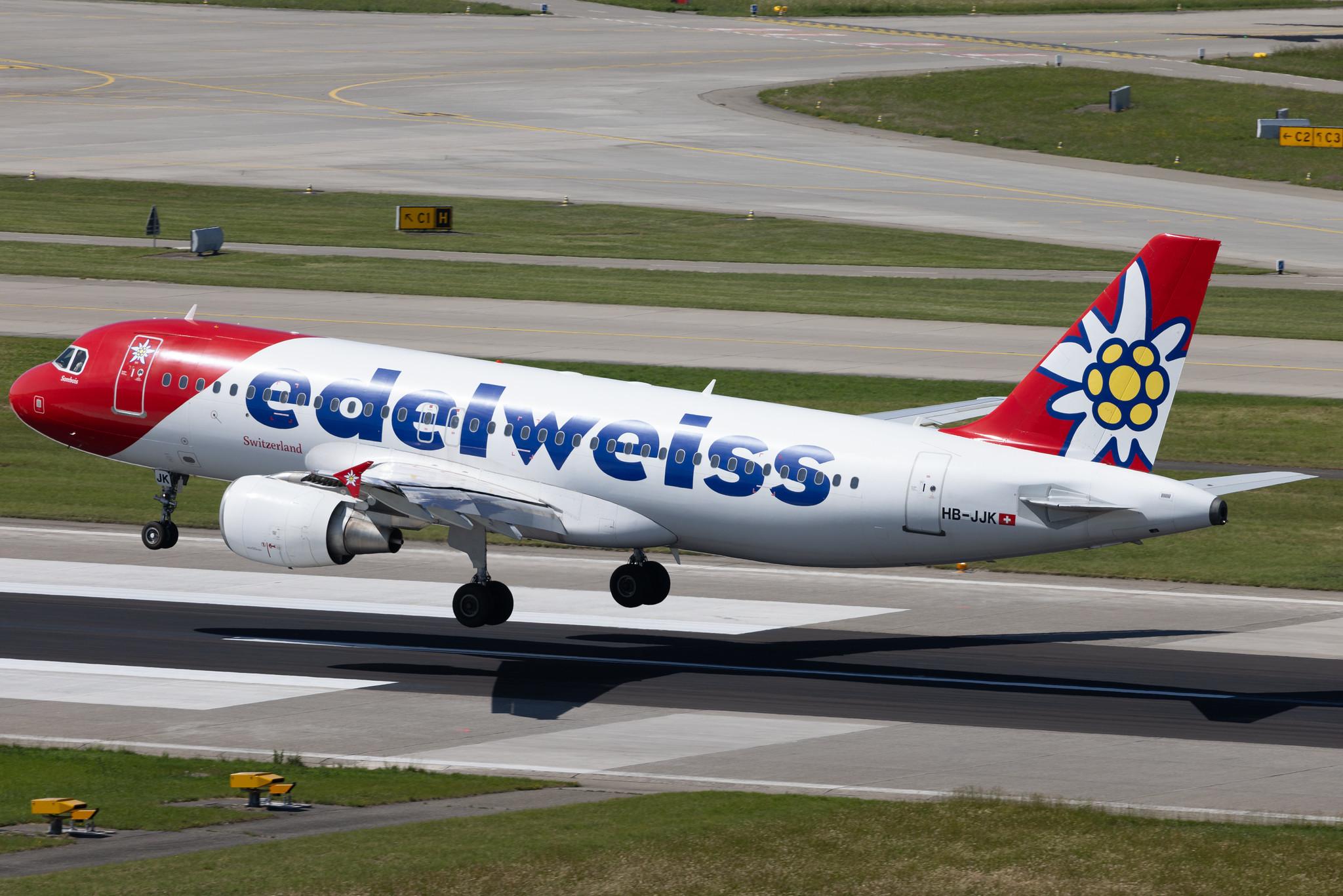 Flughafen Zürich: Edelweiss Air (WK / EDW) | Airbus A320-214 A320 | HB-JJK | MSN 1692
