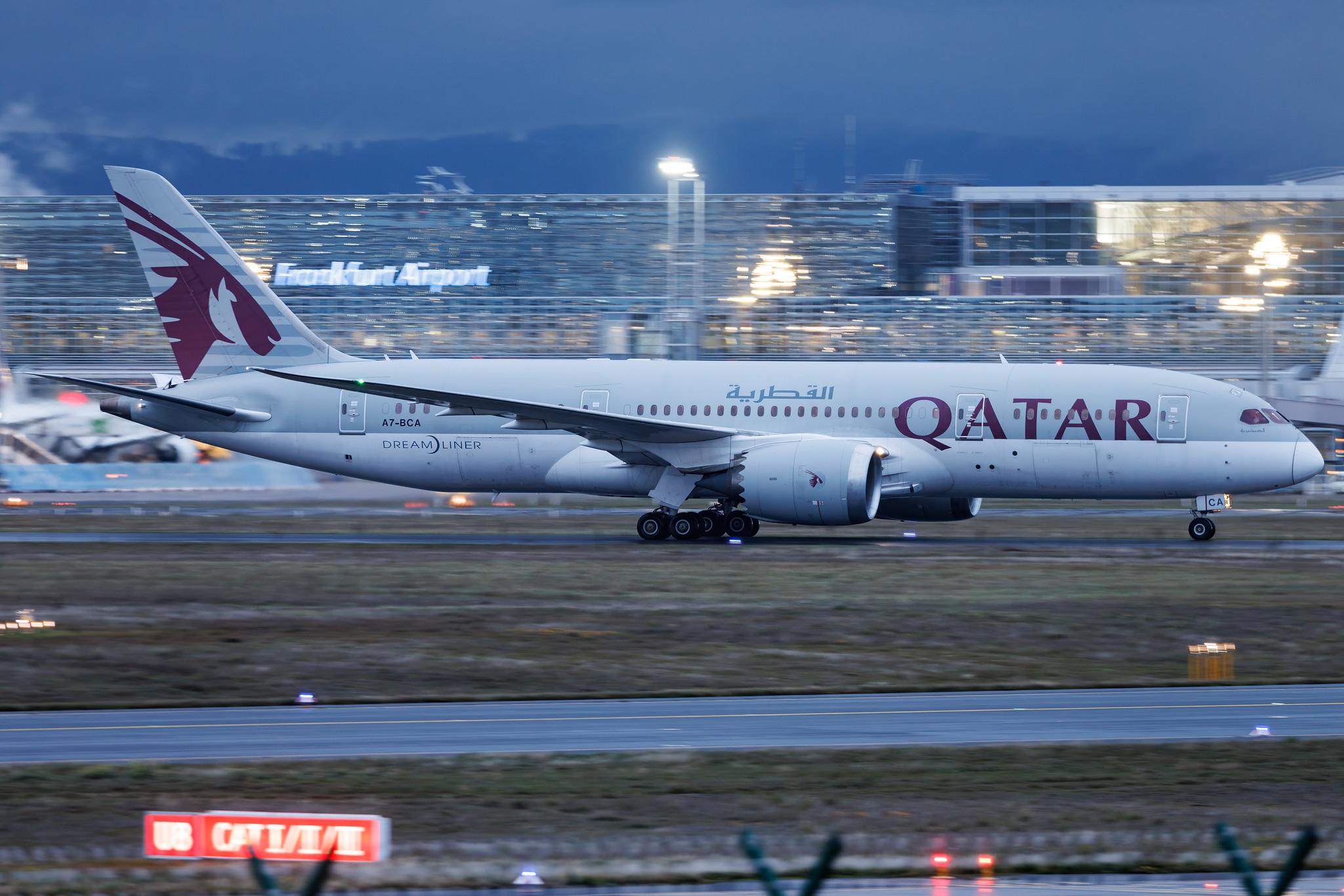 Frankfurt Airport: Qatar Airways (QR / QTR) | Boeing 787-8 Dreamliner B788 | A7-BCA | MSN 38319