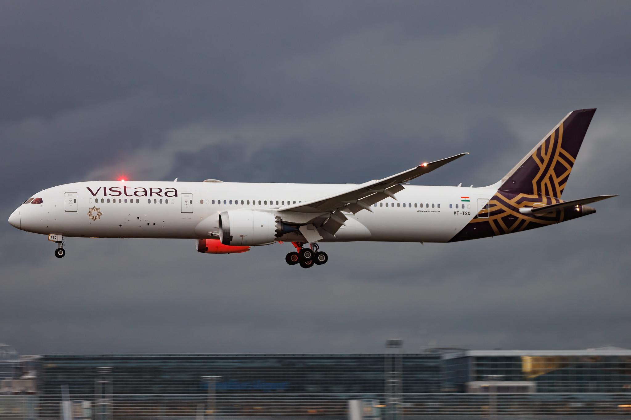 Frankfurt Airport: Vistara (UK / VTI) | Boeing 787-9 Dreamliner B789 | VT-TSQ | MSN 62725