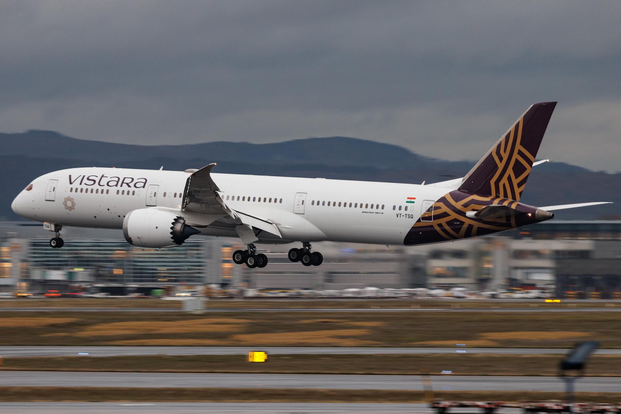 Frankfurt Airport: Vistara (UK / VTI) | Boeing 787-9 Dreamliner B789 | VT-TSQ | MSN 62725