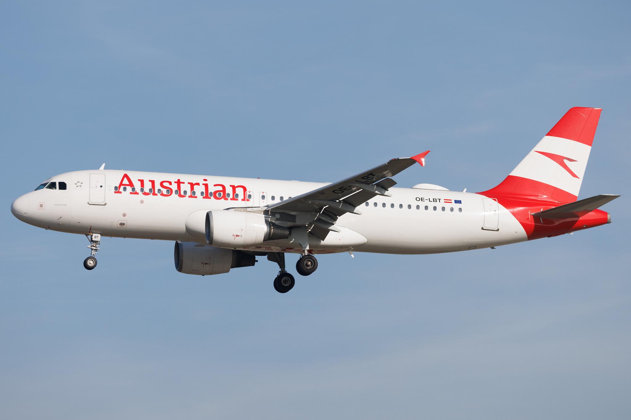 Frankfurt Airport: Austrian Airlines (OS / AUA) | Airbus A320-214 A320 | OE-LBT | MSN 1387
