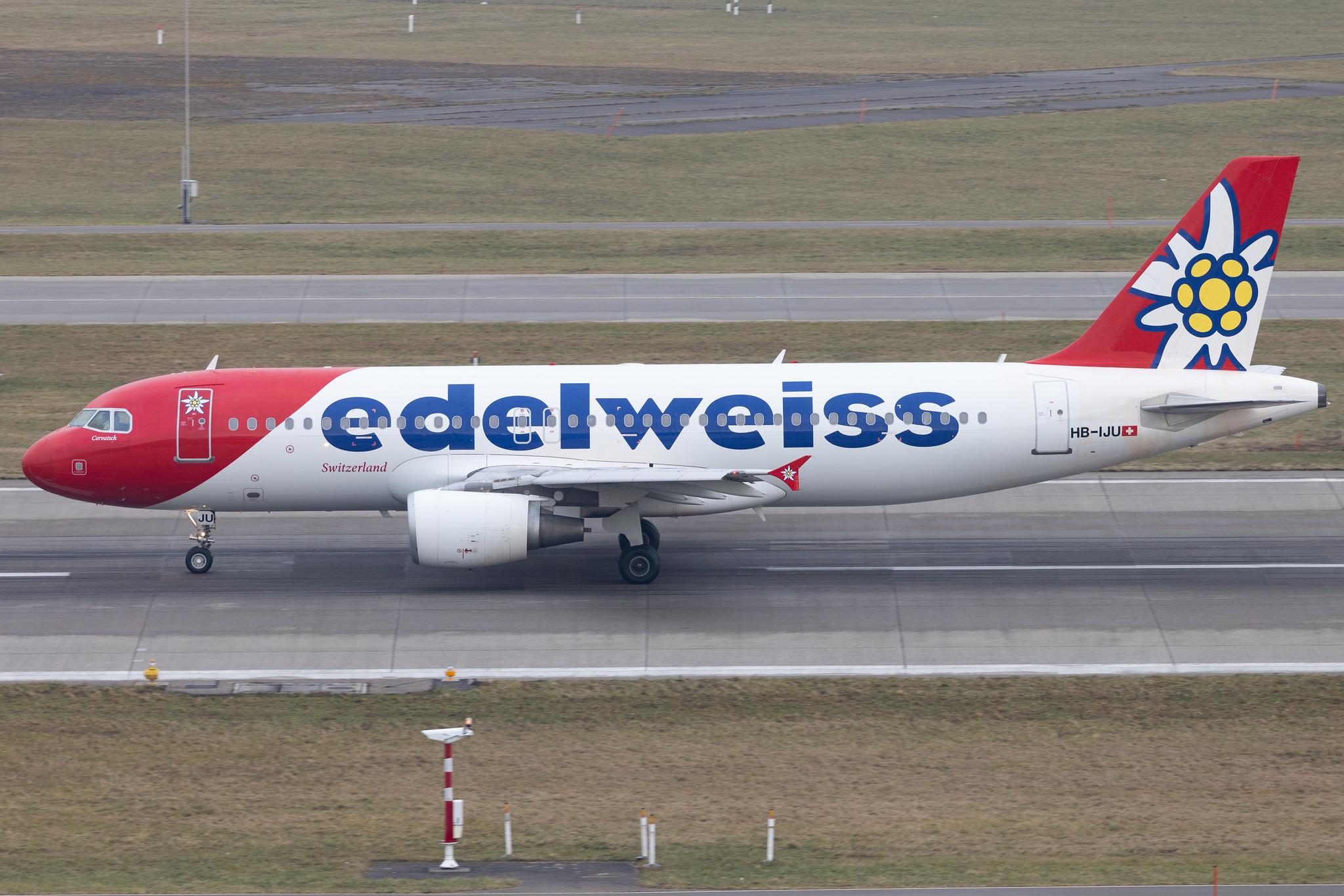 Flughafen Zürich: Edelweiss Air (WK / EDW) |  Airbus A320-214 A320 | HB-IJU | MSN 1951