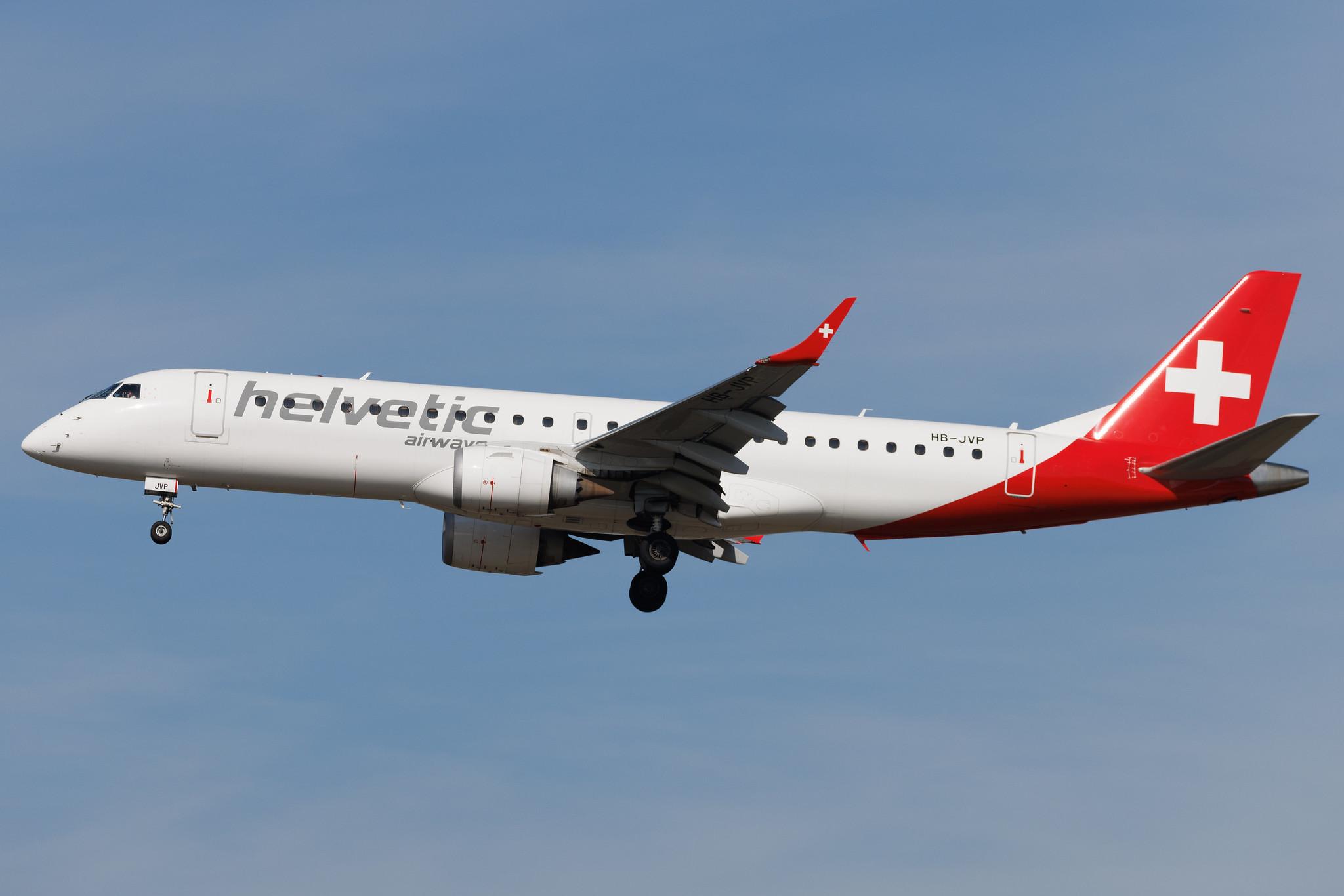 Frankfurt Airport: Helvetic Airways (2L / OAW) | Embraer E190LR E190 | HB-JVP | MSN 19000387