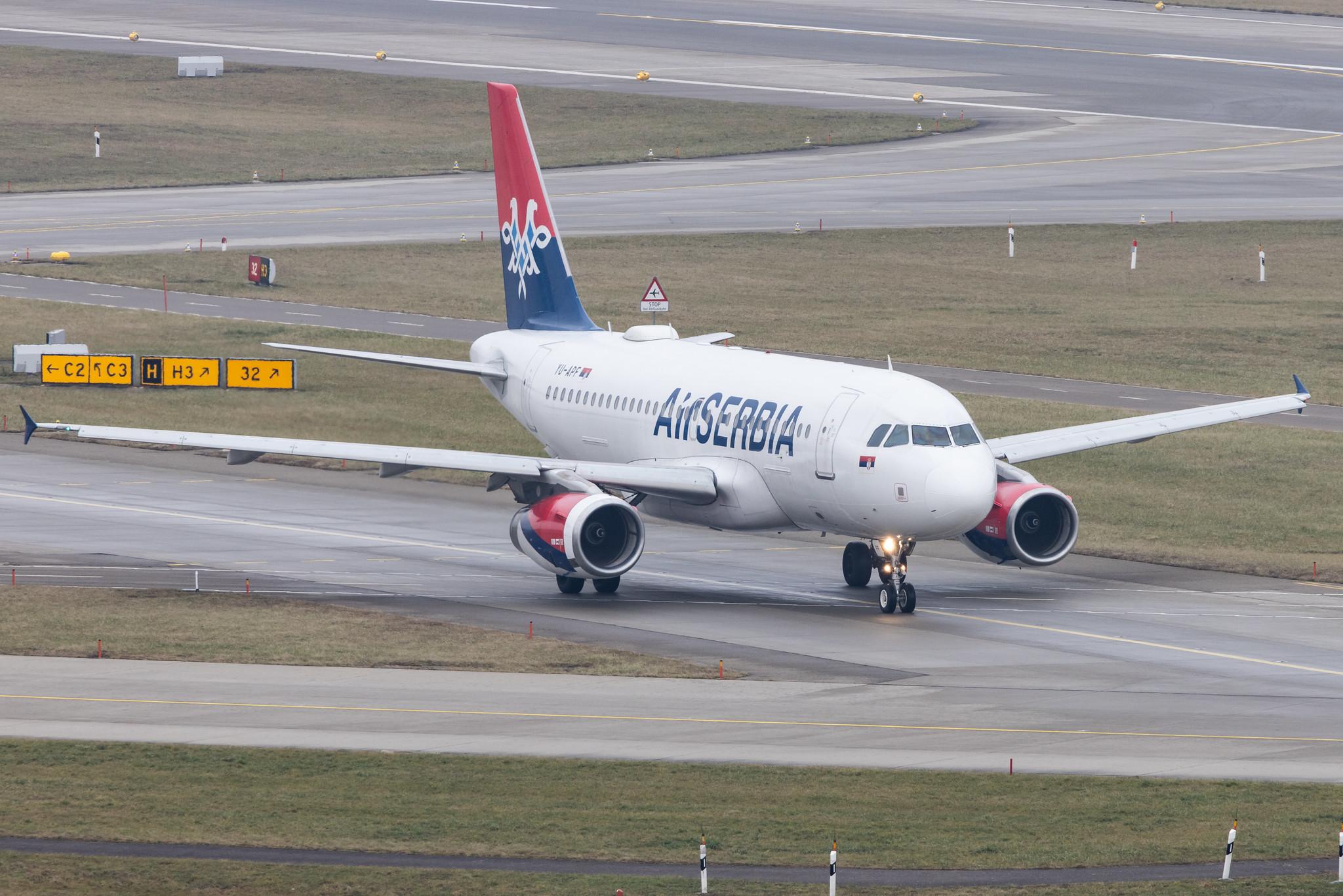 Flughafen Zürich: AirSERBIA (JU / ASL) | Airbus A319-132 A319 | YU-APF | MSN 3317