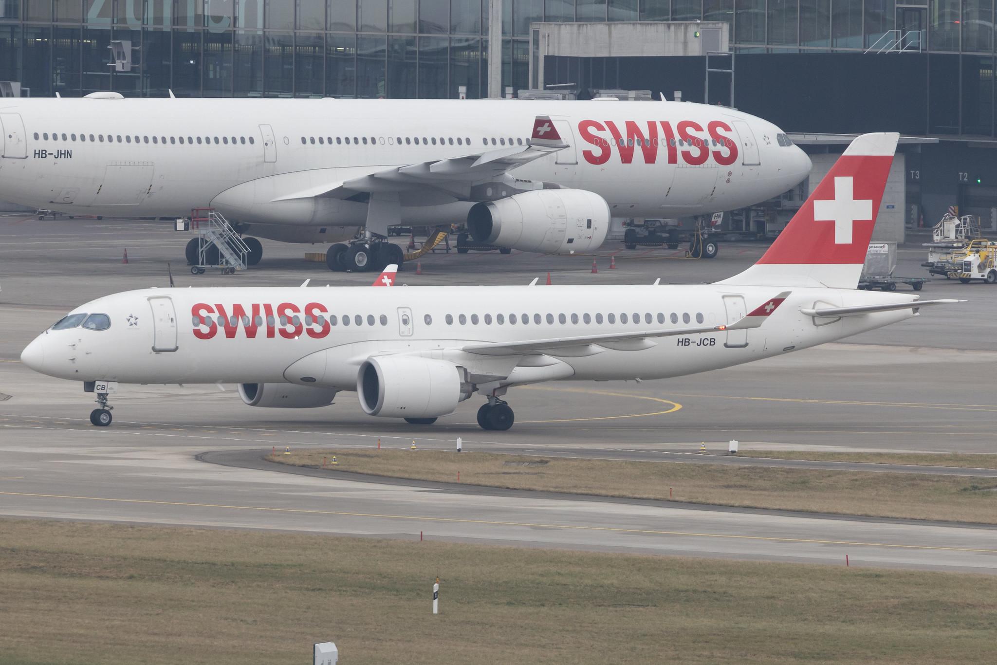 Flughafen Zürich: Swiss (LX / SWR) | Airbus A220-300 BCS3 | HB-JCB | MSN 55011
