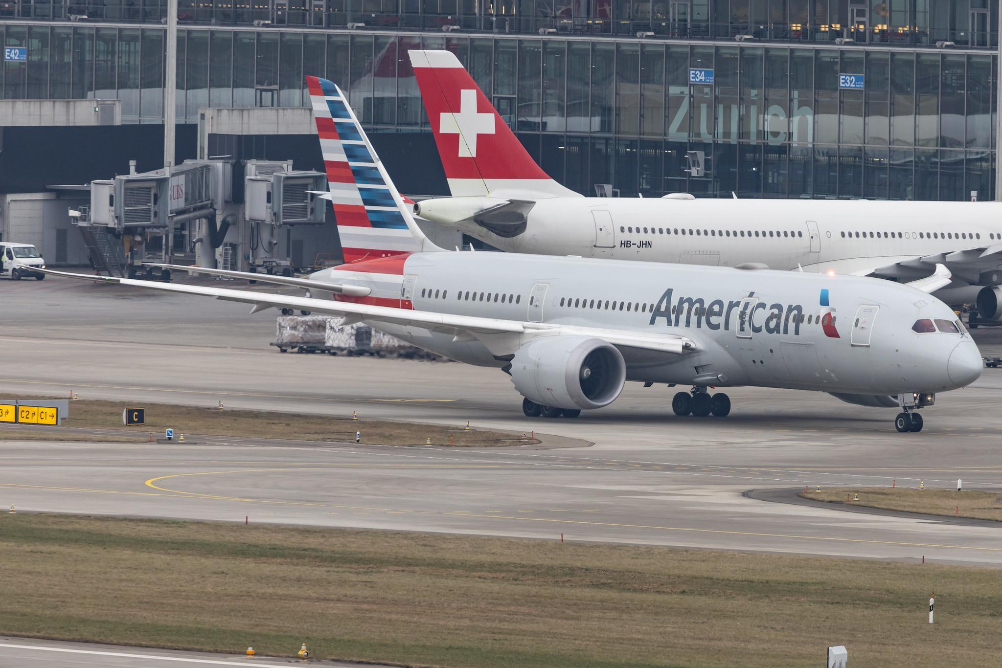 Flughafen Zürich: American Airlines (AA / AAL) | Boeing 787-8 Dreamliner B788 | N808AN | MSN 40626