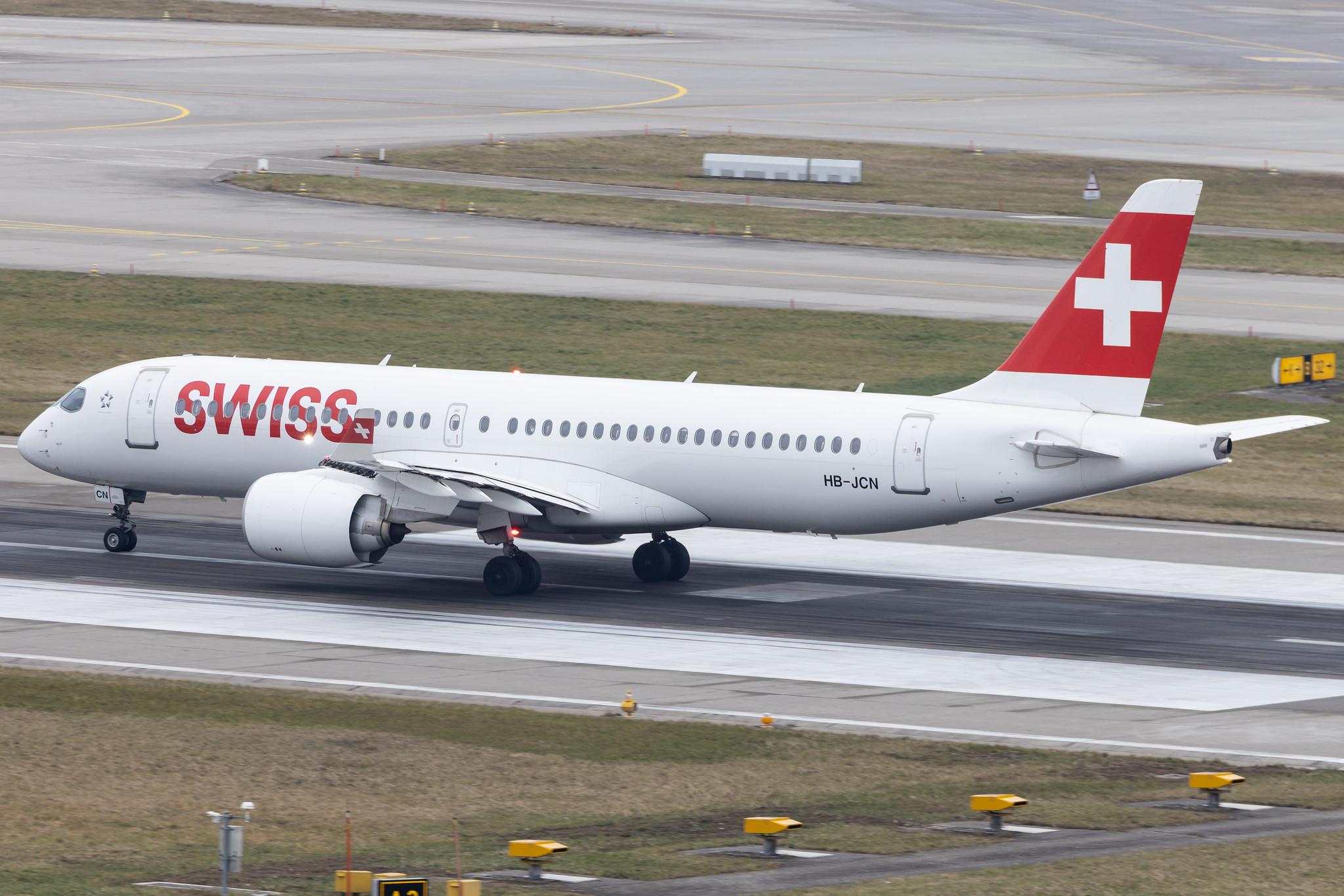 Flughafen Zürich: Swiss (LX / SWR) | Airbus A220-300 BCS3 | HB-JCN | MSN 55032