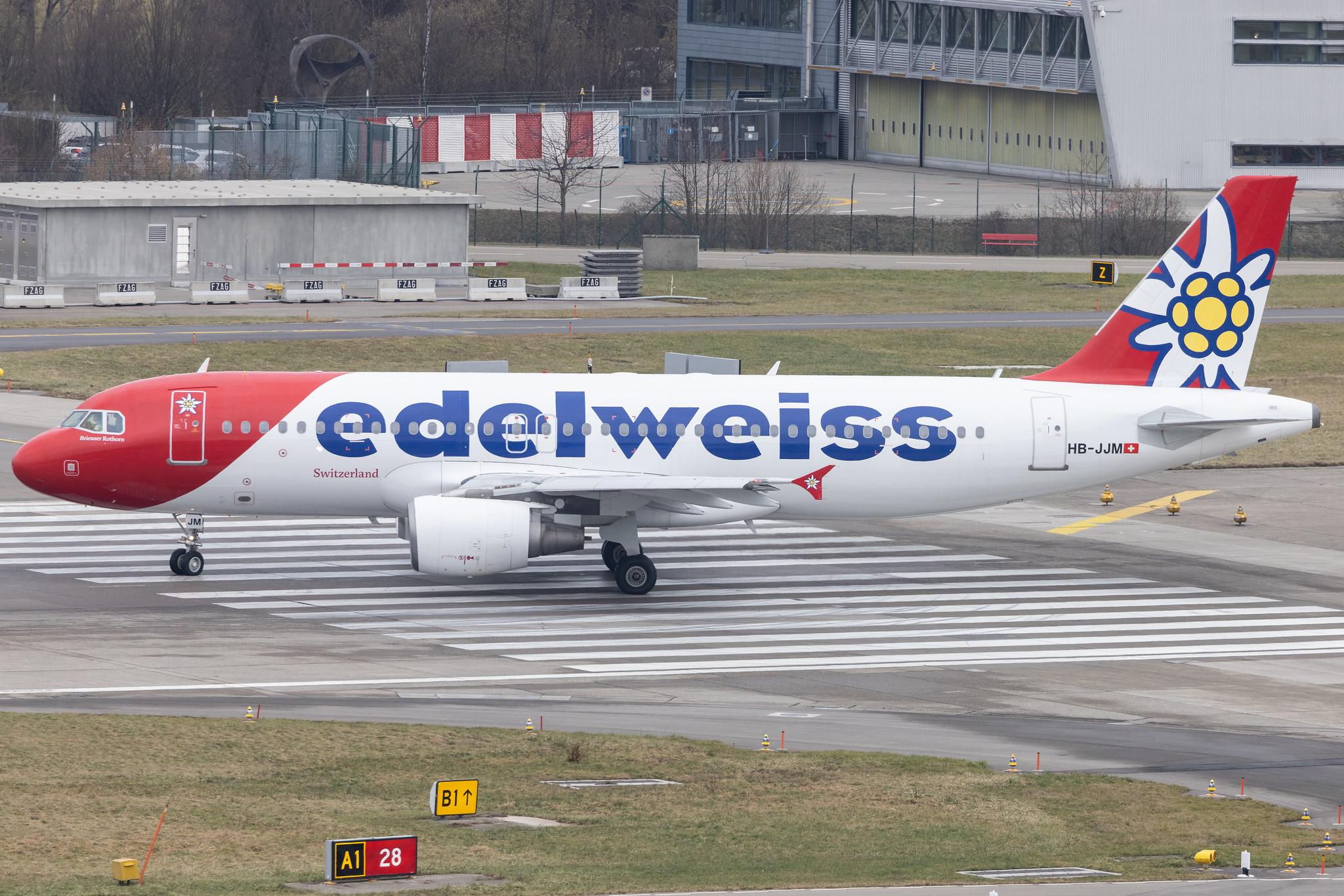 Flughafen Zürich: Edelweiss Air (WK / EDW) | Airbus A320-214 A320 | HB-JJM | MSN 2627