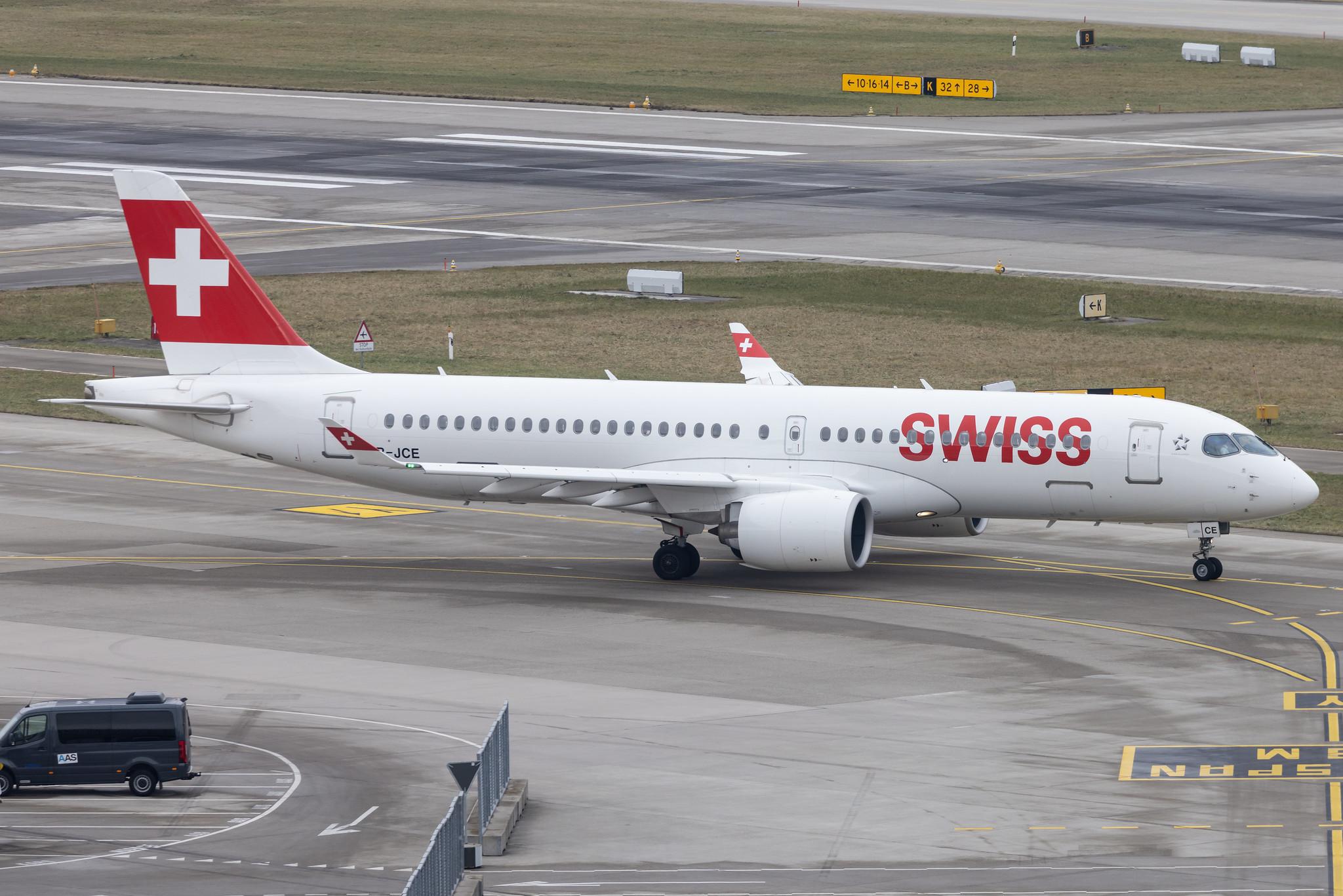 Flughafen Zürich: Swiss (LX / SWR) | Airbus A220-300 BCS3 | HB-JCE | MSN 55014