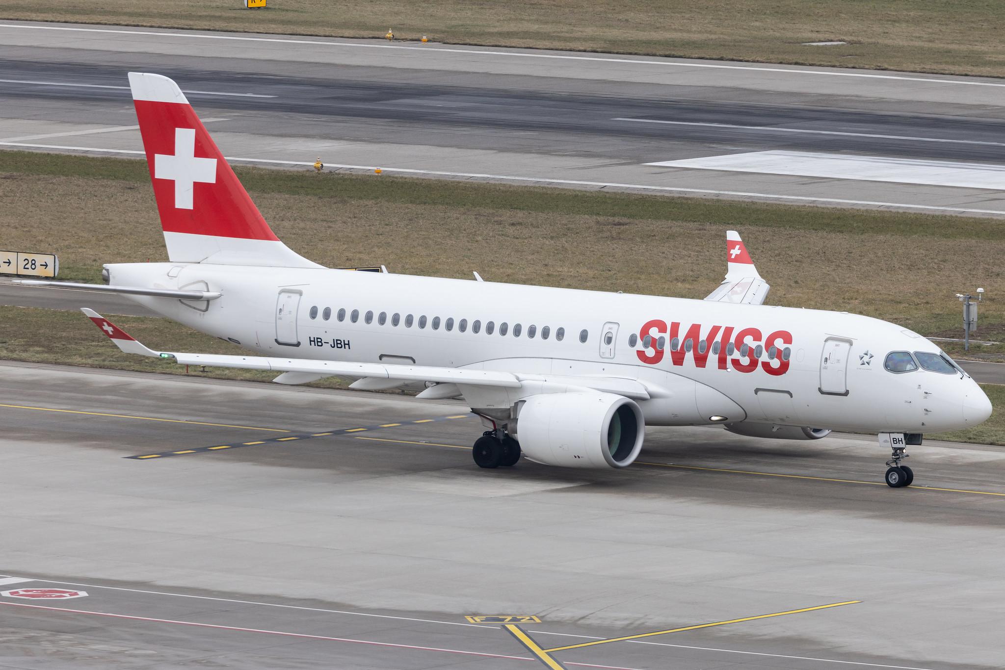 Flughafen Zürich: Swiss (LX / SWR) | Airbus A220-100 BCS1 | HB-JBH | MSN 50017