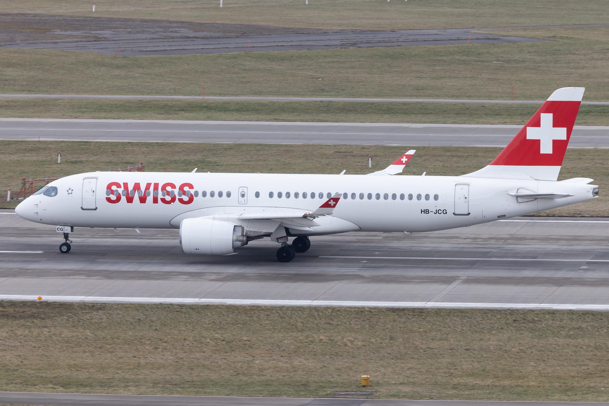 Flughafen Zürich: Swiss (LX / SWR) | Airbus A220-300 BCS3 | HB-JCG | MSN 55020