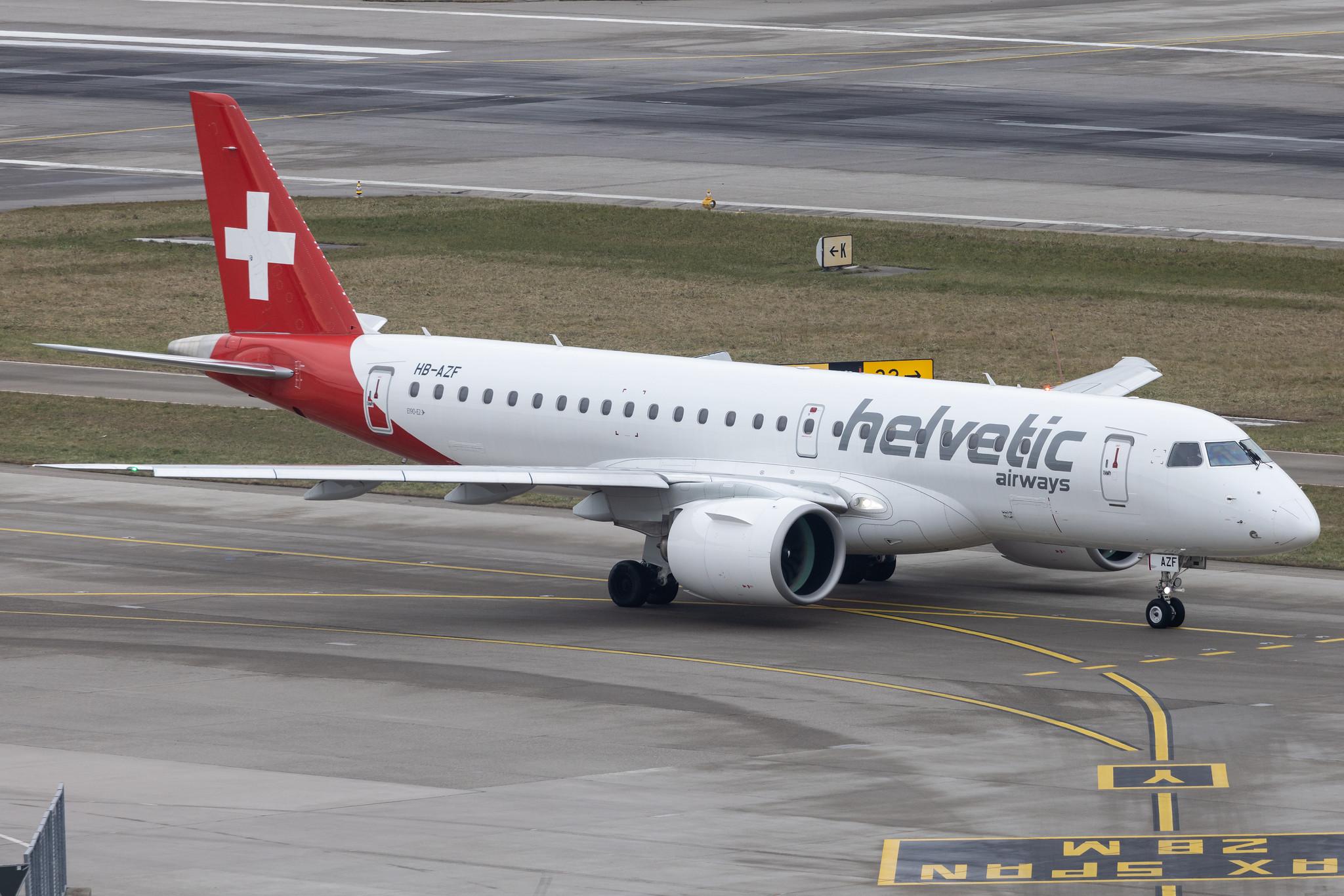 Flughafen Zürich: Helvetic Airways (2L / OAW) | Embraer E190-E2 E290 | HB-AZF | MSN 19020043