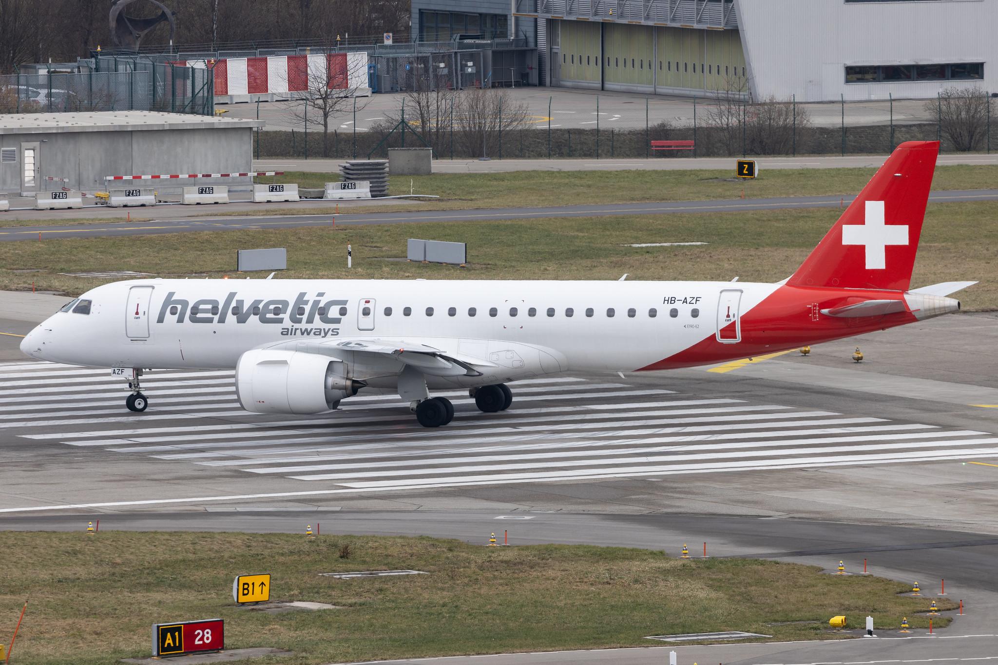 Flughafen Zürich: Helvetic Airways (2L / OAW) | Embraer E190-E2 E290 | HB-AZF | MSN 19020043