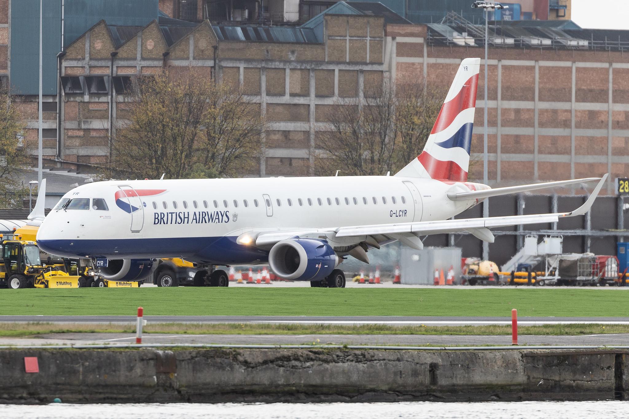 London City Airport: British Airways (BA / BAW) | Operator: BA CityFlyer | Embraer E190SR E190 | G-LCYR | MSN 19000563