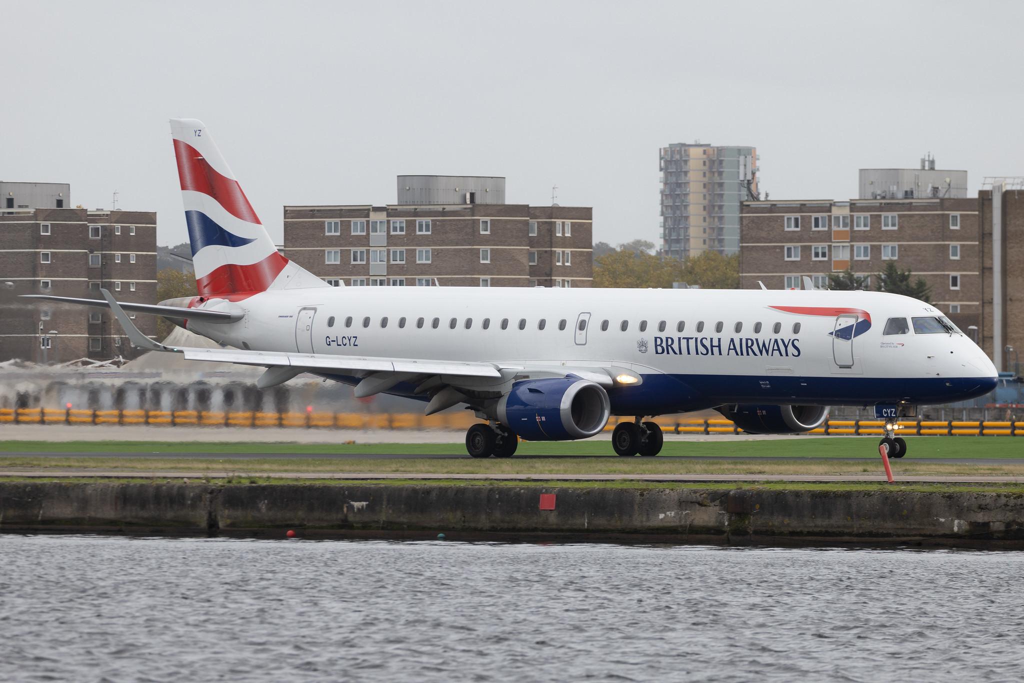 London City Airport: British Airways (BA / BAW) | Operator: BA CityFlyer | Embraer E190SR E190 | G-LCYZ | MSN 19000404