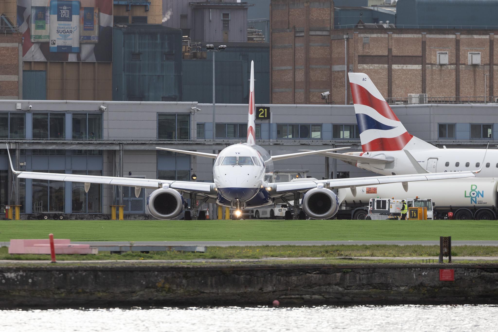 London City Airport: British Airways (BA / BAW) | Operator: BA CityFlyer | Embraer E190SR E190 | G-LCYK | MSN 19000343
