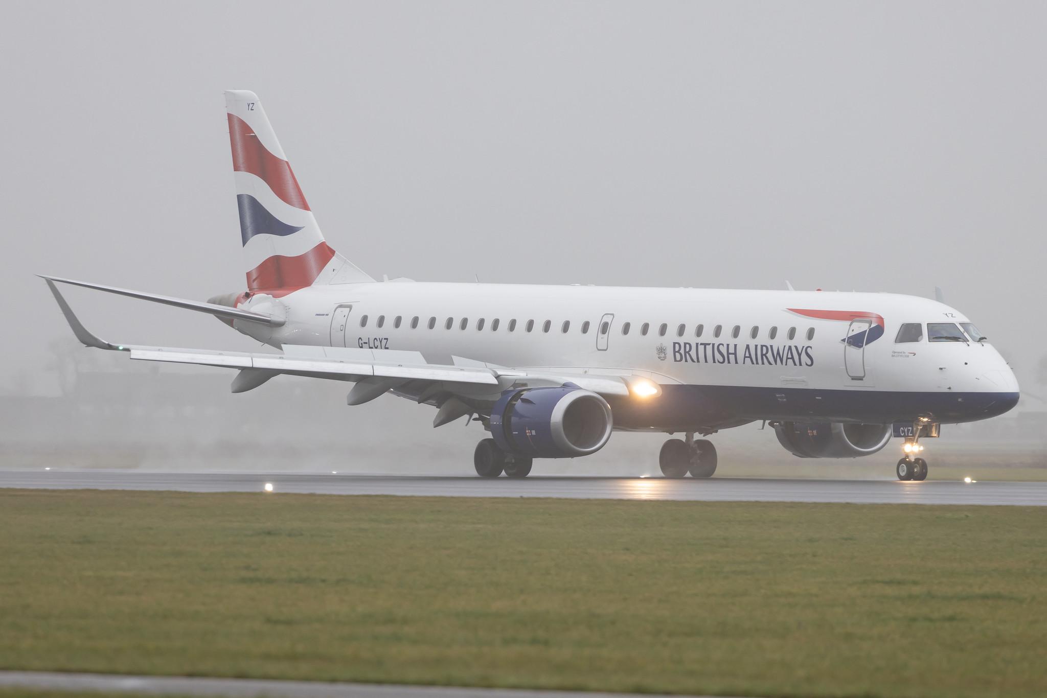Amsterdam Schiphol: British Airways (BA / BAW) | Operator: BA CityFlyer |  Embraer E190SR E190 | G-LCYZ | MSN 19000404
