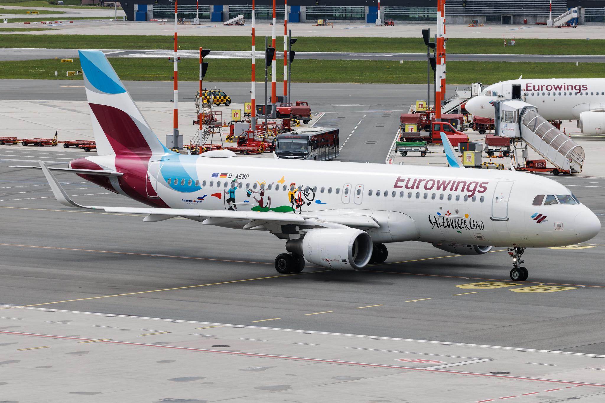 Hamburg Airport: Eurowings (EW / EWG) | Livery: Salzburger Land Livery | Airbus A320-214 A320 | D-AEWP | MSN 7377