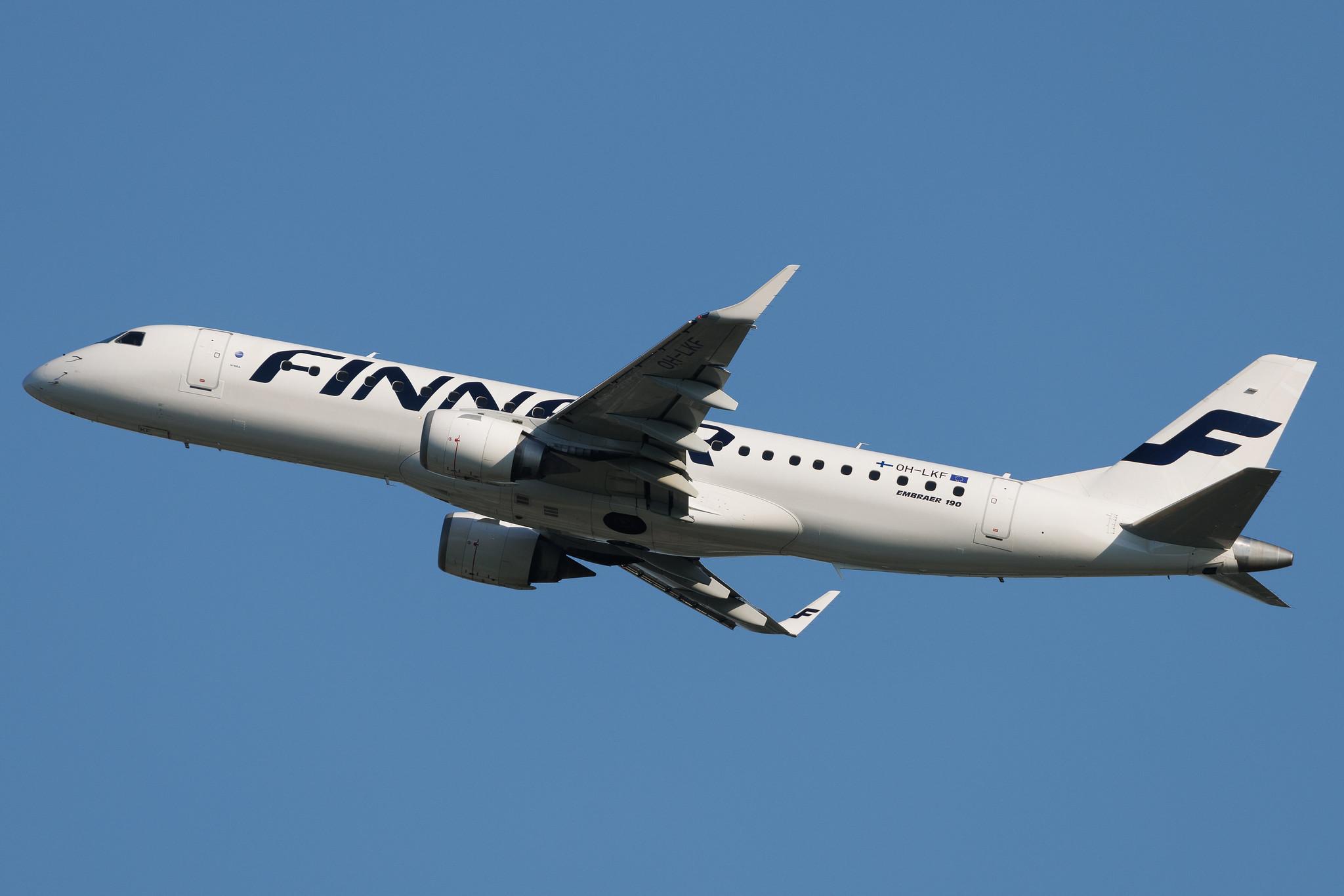 Hamburg Airport: Finnair (AY / FIN) | Operator: NORRA | Embraer E190LR E190 | OH-LKF | MSN 19000066