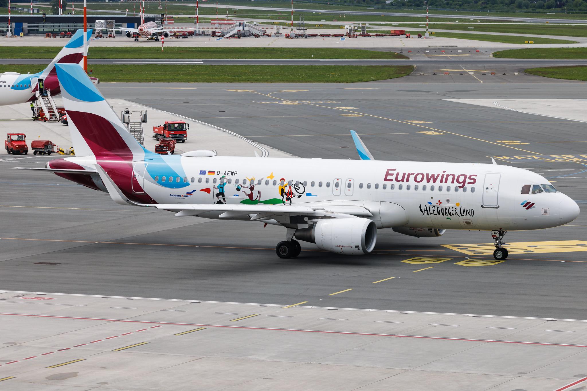 Hamburg Airport: Eurowings (EW / EWG) | Livery: Salzburger Land Livery | Airbus A320-214 A320 | D-AEWP | MSN 7377