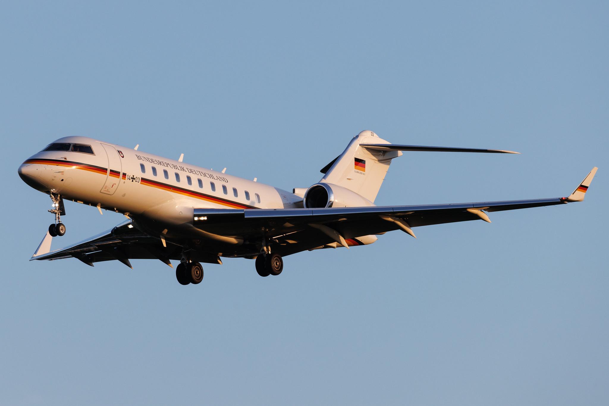Hamburg Airport: German Air Force ( / GAF) | Bombardier BD-700-1A11 Global 5000 GLEX | 14+03 | MSN 9411