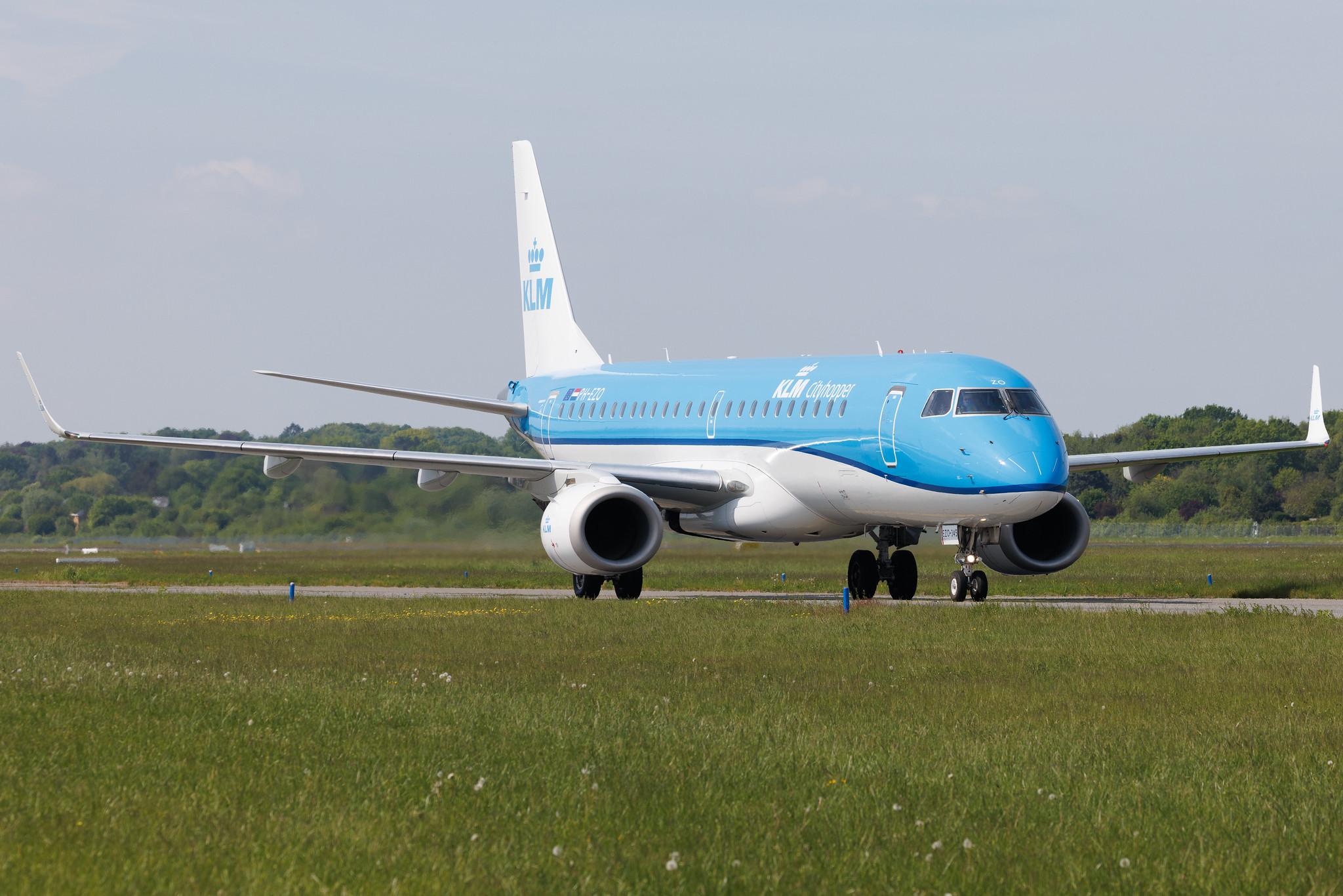 Hamburg Airport: KLM (KL / KLM) | Operator: KLM Cityhopper | Embraer E190STD E190 | PH-EZO | MSN 19000345