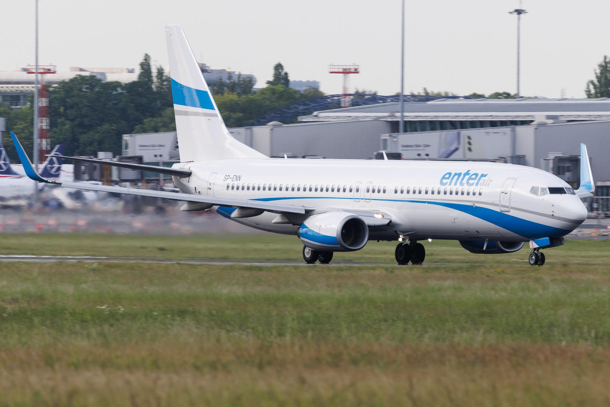 Warsaw Chopin Airport: Enter Air (E4 / ENT) | Boeing 737-8CX B738 | SP-ENN | MSN 32368