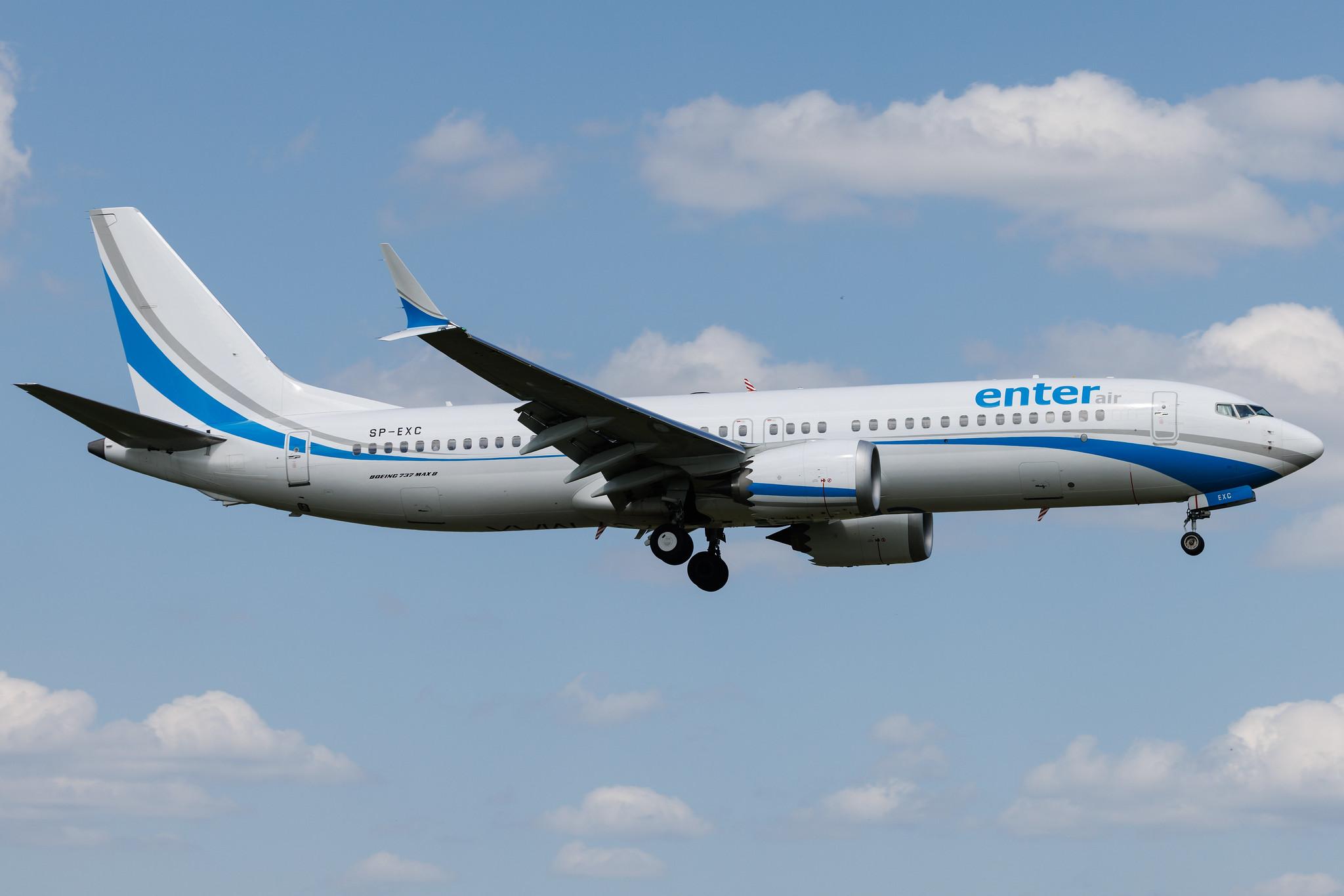 Warsaw Chopin Airport: Enter Air (E4 / ENT) | Boeing 737 MAX 8 B38M | SP-EXC | MSN 44624