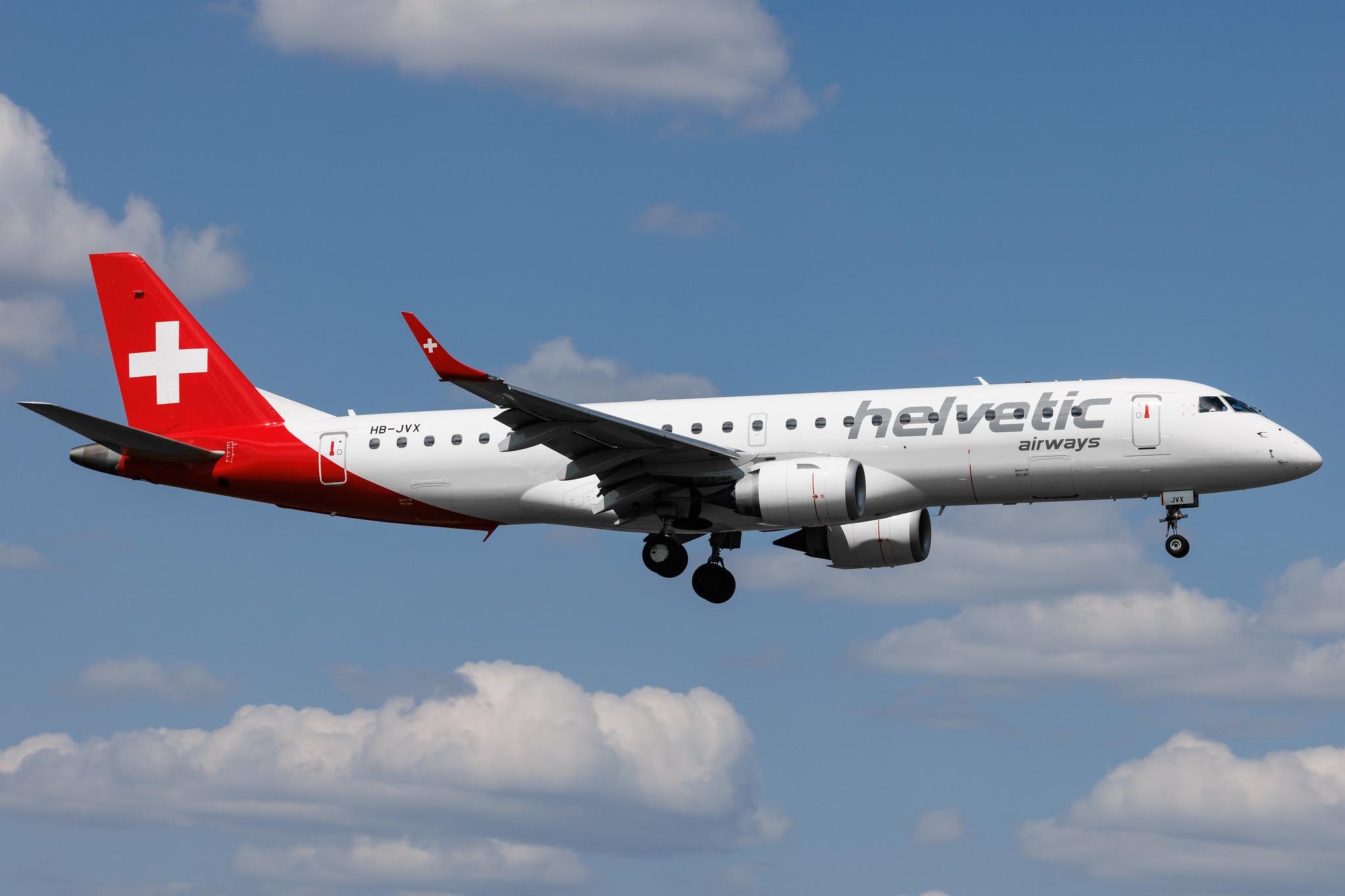 Warsaw Chopin Airport: Helvetic Airways (2L / OAW) | Embraer E190LR E190 | HB-JVX | MSN 19000603