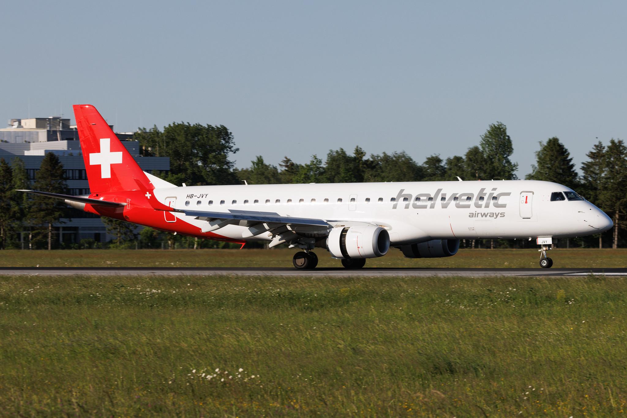 Hamburg Airport: Helvetic Airways (2L / OAW) | Embraer E190LR E190 | HB-JVY | MSN 19000607