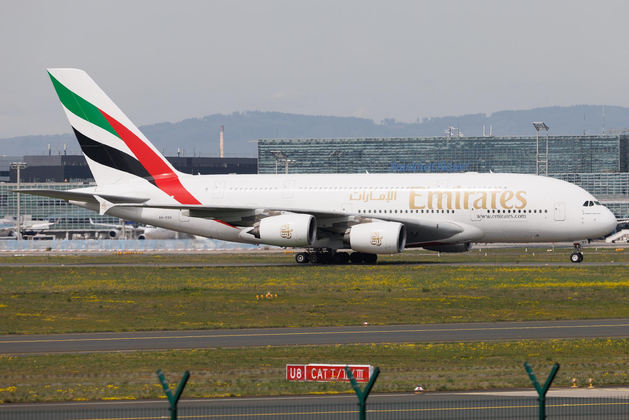 Frankfurt Airport: Emirates (EK / UAE) | Airbus A380-861 A388 | A6-EDV | MSN 101