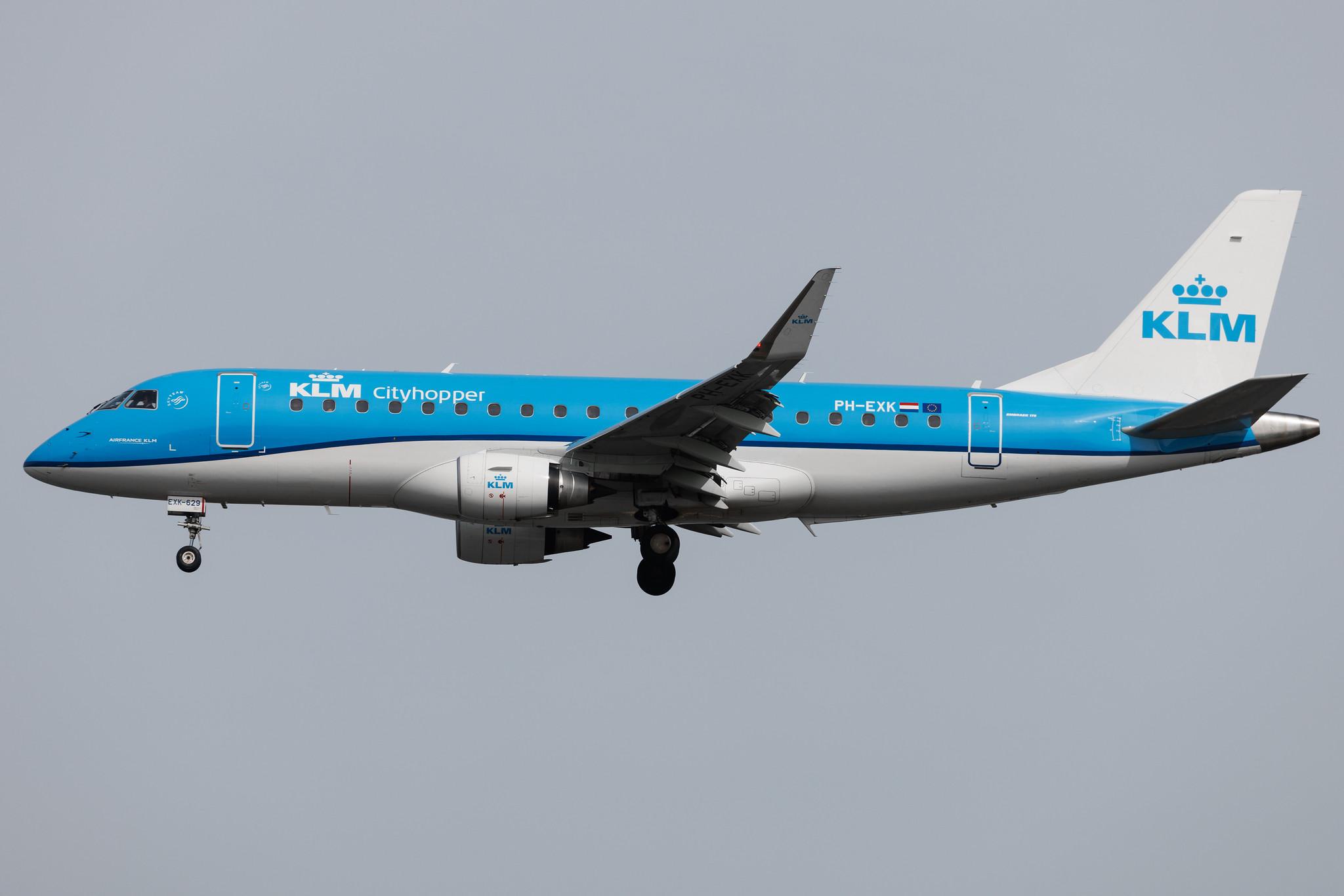 Frankfurt Airport: KLM (KL / KLM) | Operator: KLM Cityhopper | Embraer E175STD E75L | PH-EXK | MSN 17000629