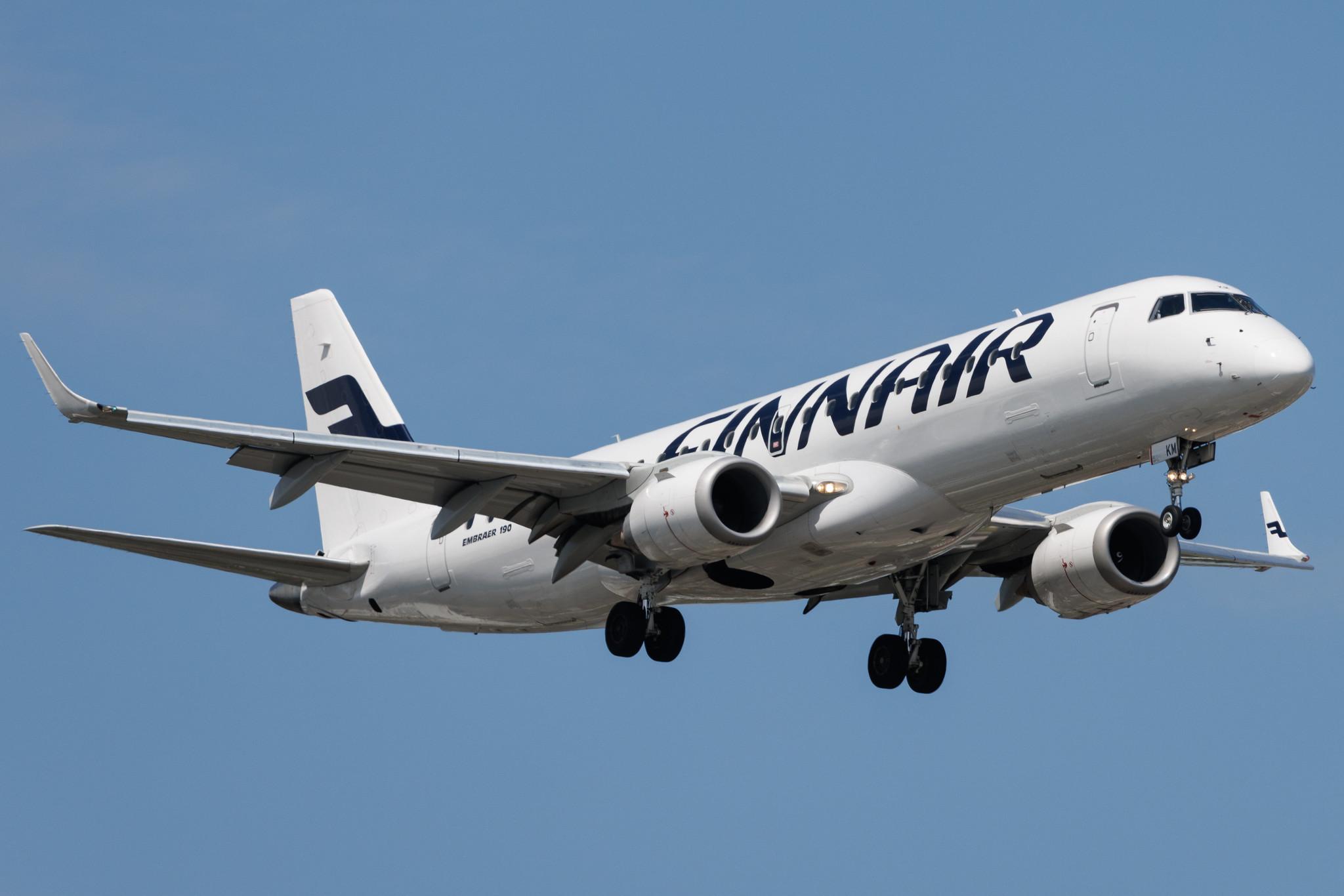 Warsaw Chopin Airport: Finnair (AY / FIN) | Operator: NORRA | Embraer E190LR E190 | OH-LKM | MSN 19000160
