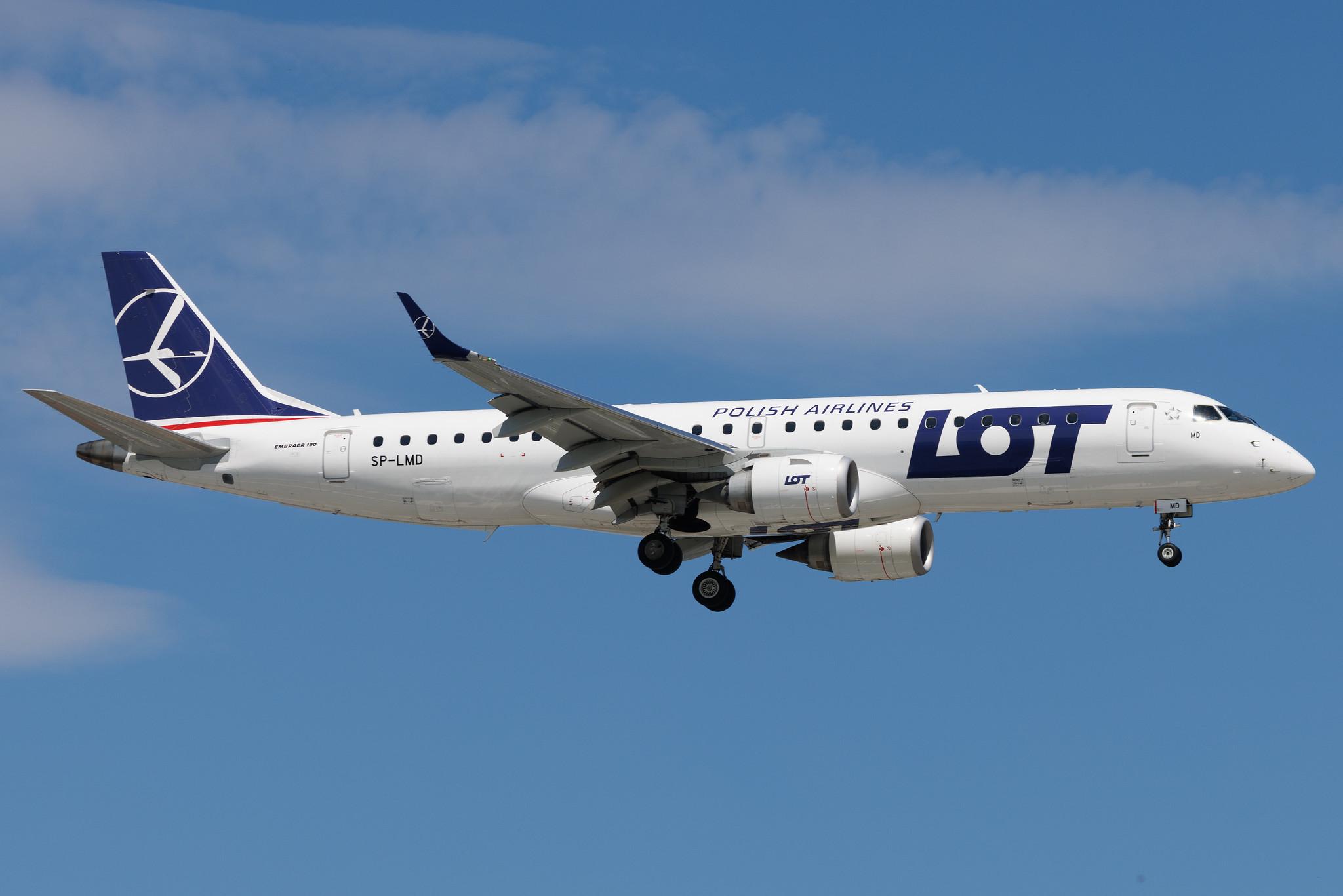 Warsaw Chopin Airport: LOT (LO / LOT) | Embraer E190STD E190 | SP-LMD | MSN 19000764