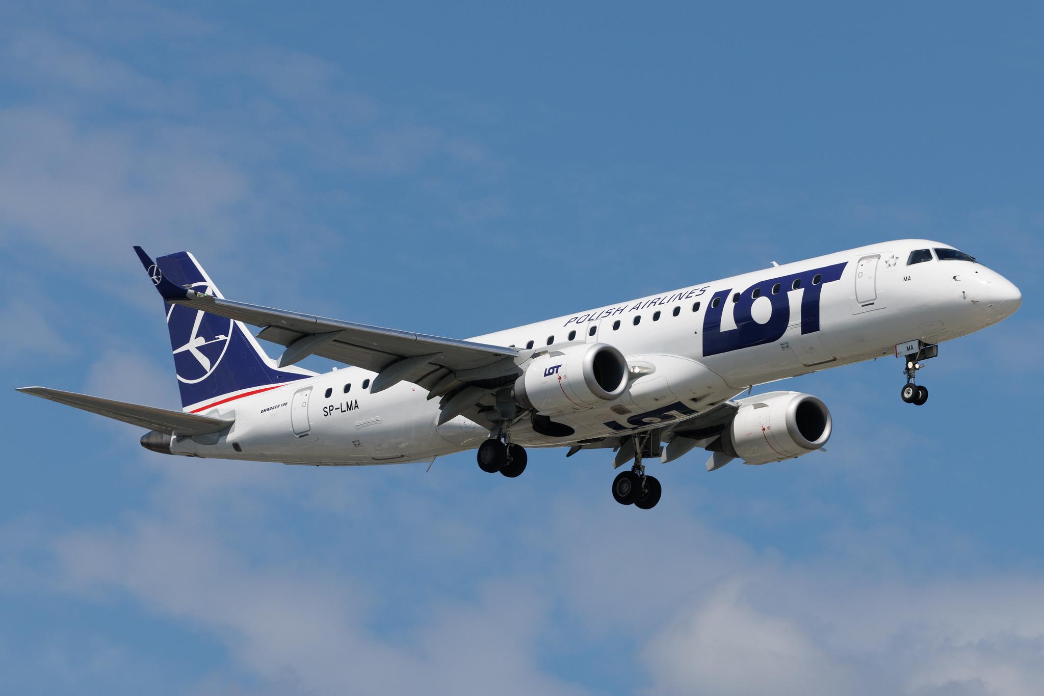 Warsaw Chopin Airport: LOT (LO / LOT) | Embraer E190STD E190 | SP-LMA | MSN 19000761
