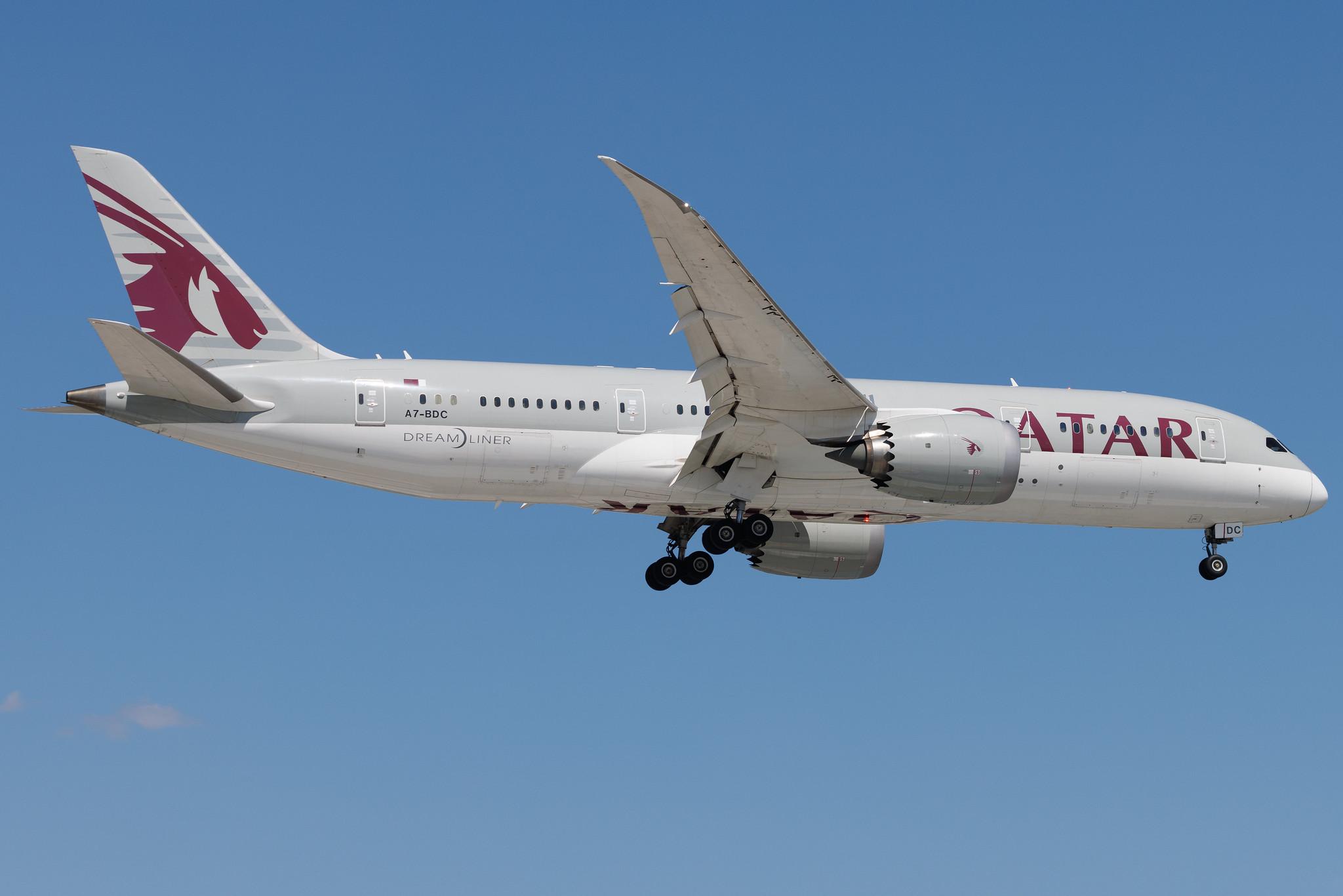 Warsaw Chopin Airport: Qatar Airways (QR / QTR) | Boeing 787-8 Dreamliner B788 | A7-BDC | MSN 38347