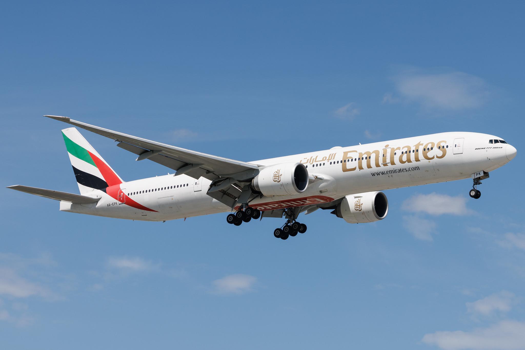 Warsaw Chopin Airport: Emirates (EK / UAE) | Boeing 777-31H(ER) B77W | A6-EPK | MSN 42330