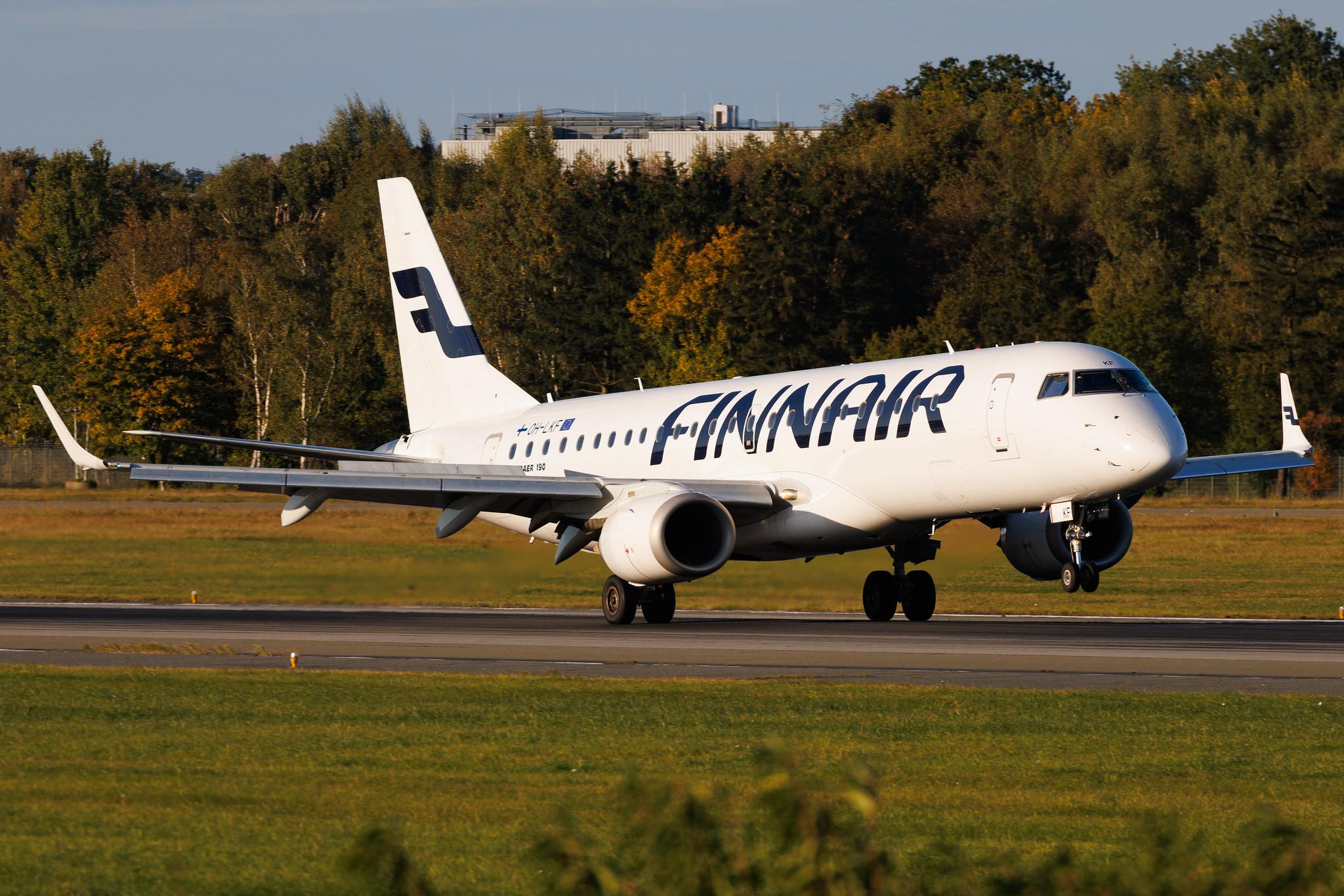 Hamburg Airport: Finnair (AY / FIN) | Operator: NORRA | Embraer E190LR E190 | OH-LKF | MSN 19000066