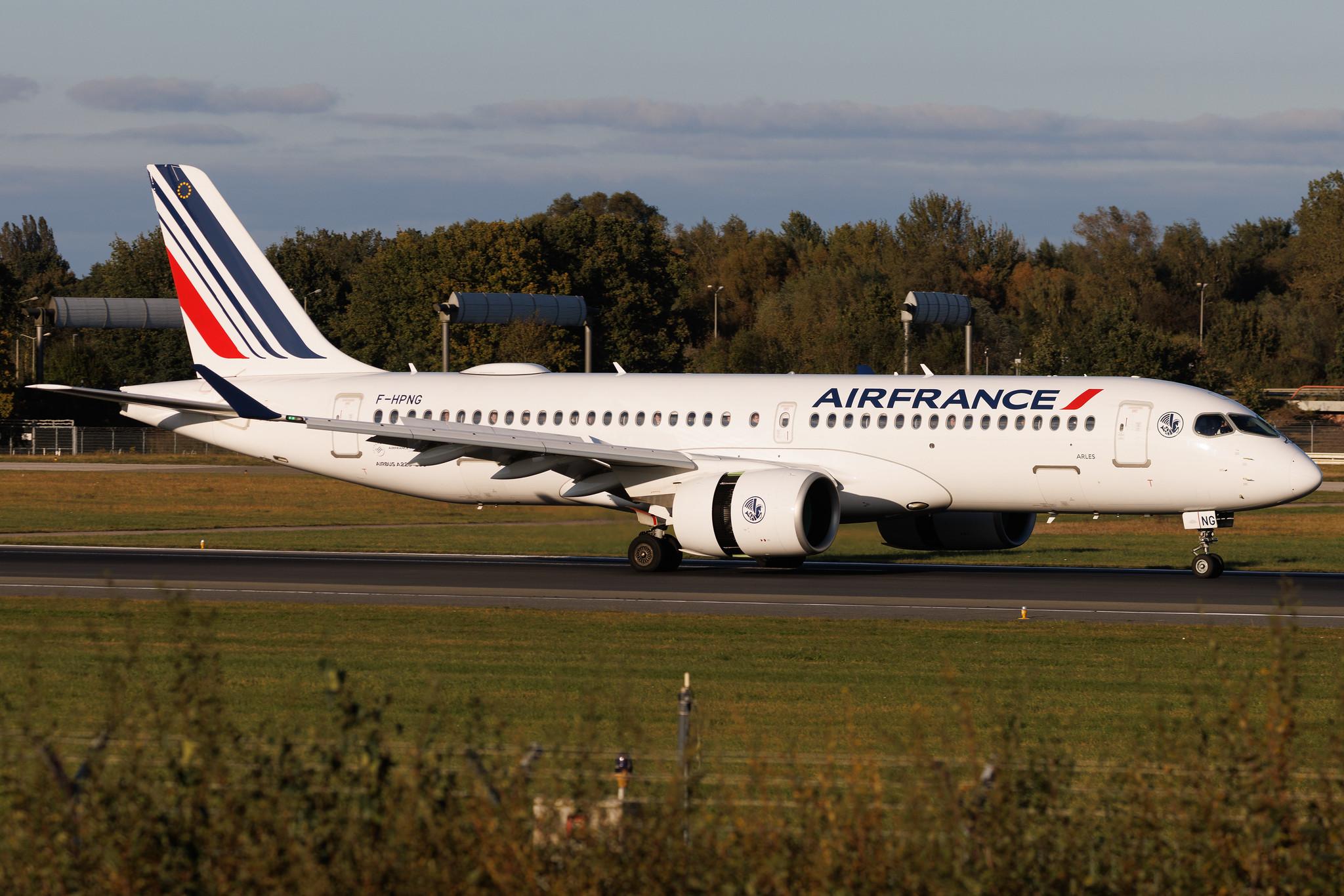 Hamburg Airport: Air France (AF / AFR) | Airbus A220-300 BCS3 | F-HPNG | MSN 55243