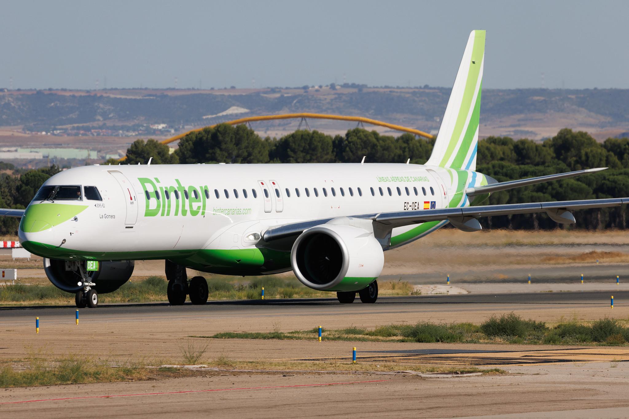 Madrid Barajas Airport: Binter Canarias (NT / IBB) | Embraer E195-E2 E295 | EC-OEA | MSN 19020115