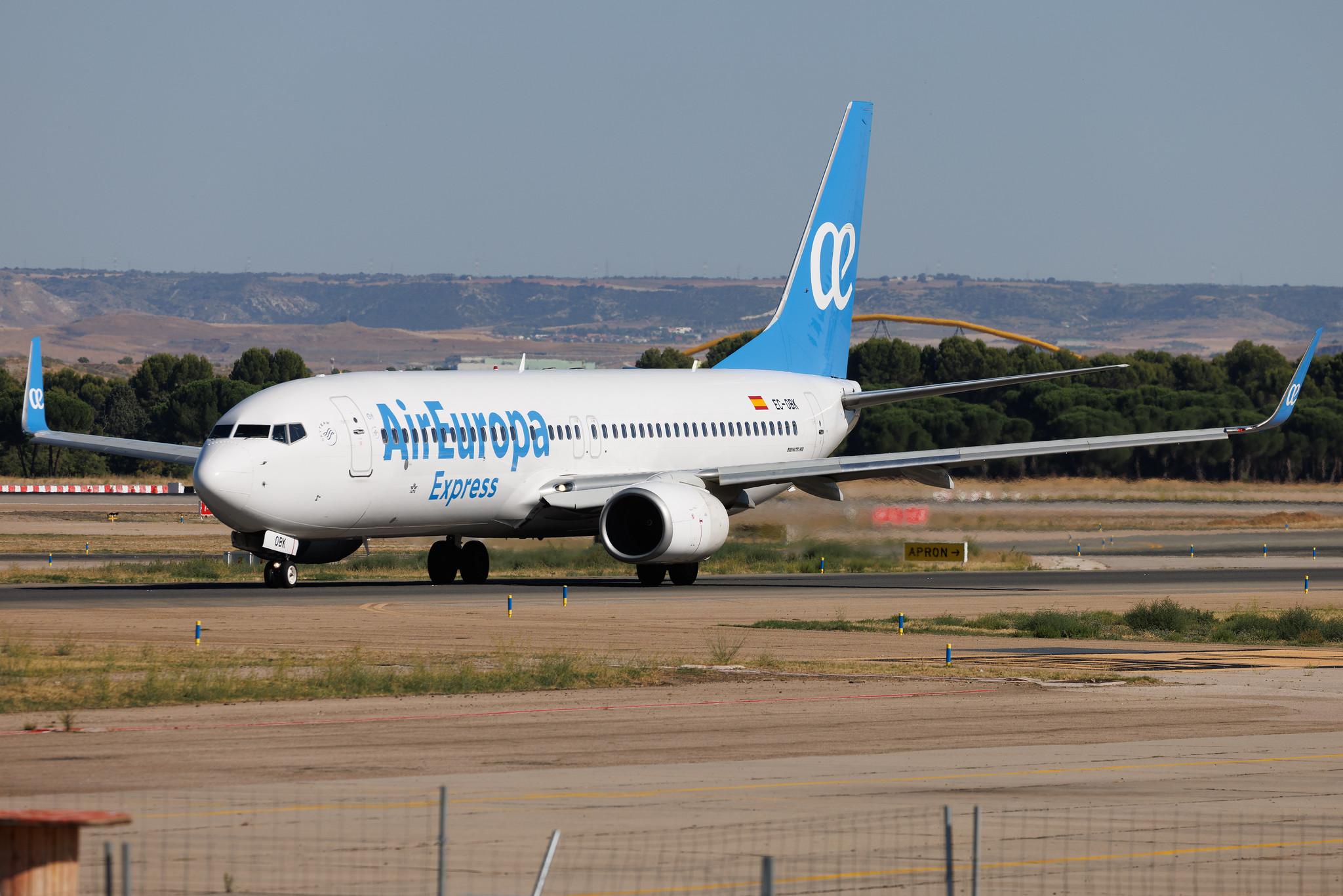 Madrid Barajas Airport: Air Europa (UX / AEA) | Operator: Air Europa Express | Boeing 737-8GJ B738 | EC-OBK | MSN 37365